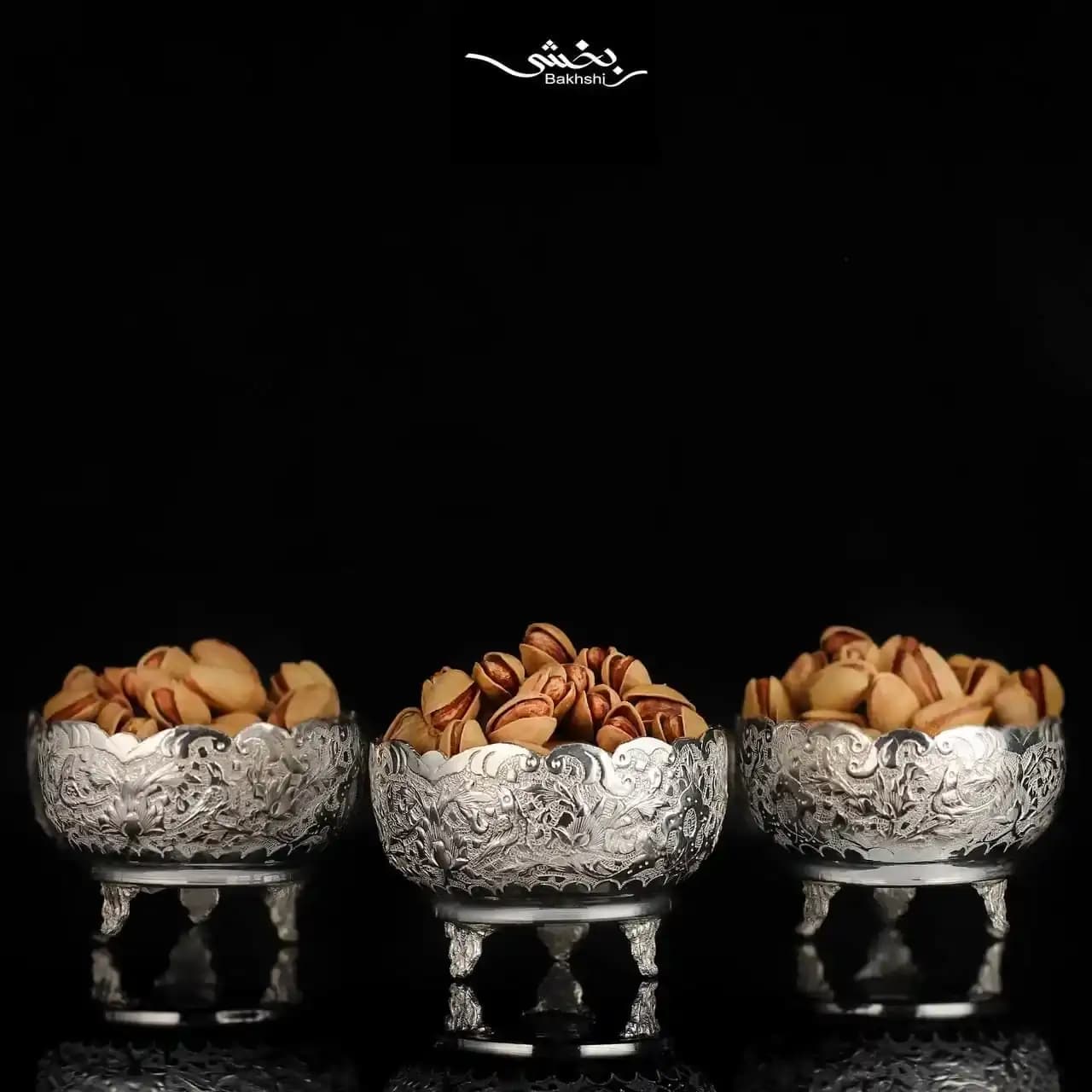 کاسه آجیل خوری شش عددی گل و مرغ