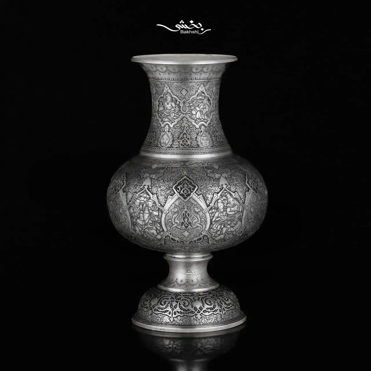 گلدان نقره قلم مینیاتور اعلا