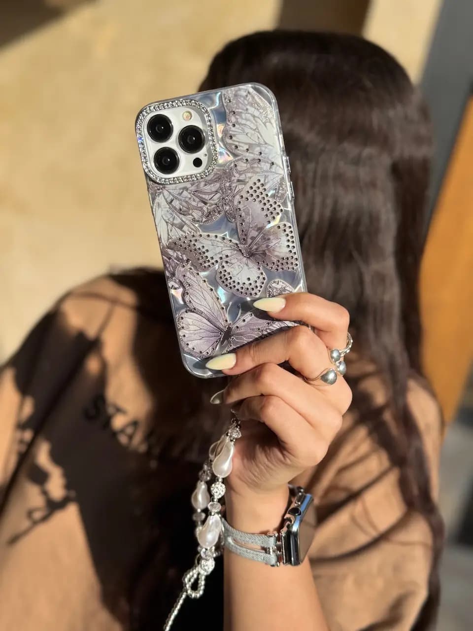 قاب Grey butterfly diamond (کدC1862) — تصویر ۲
