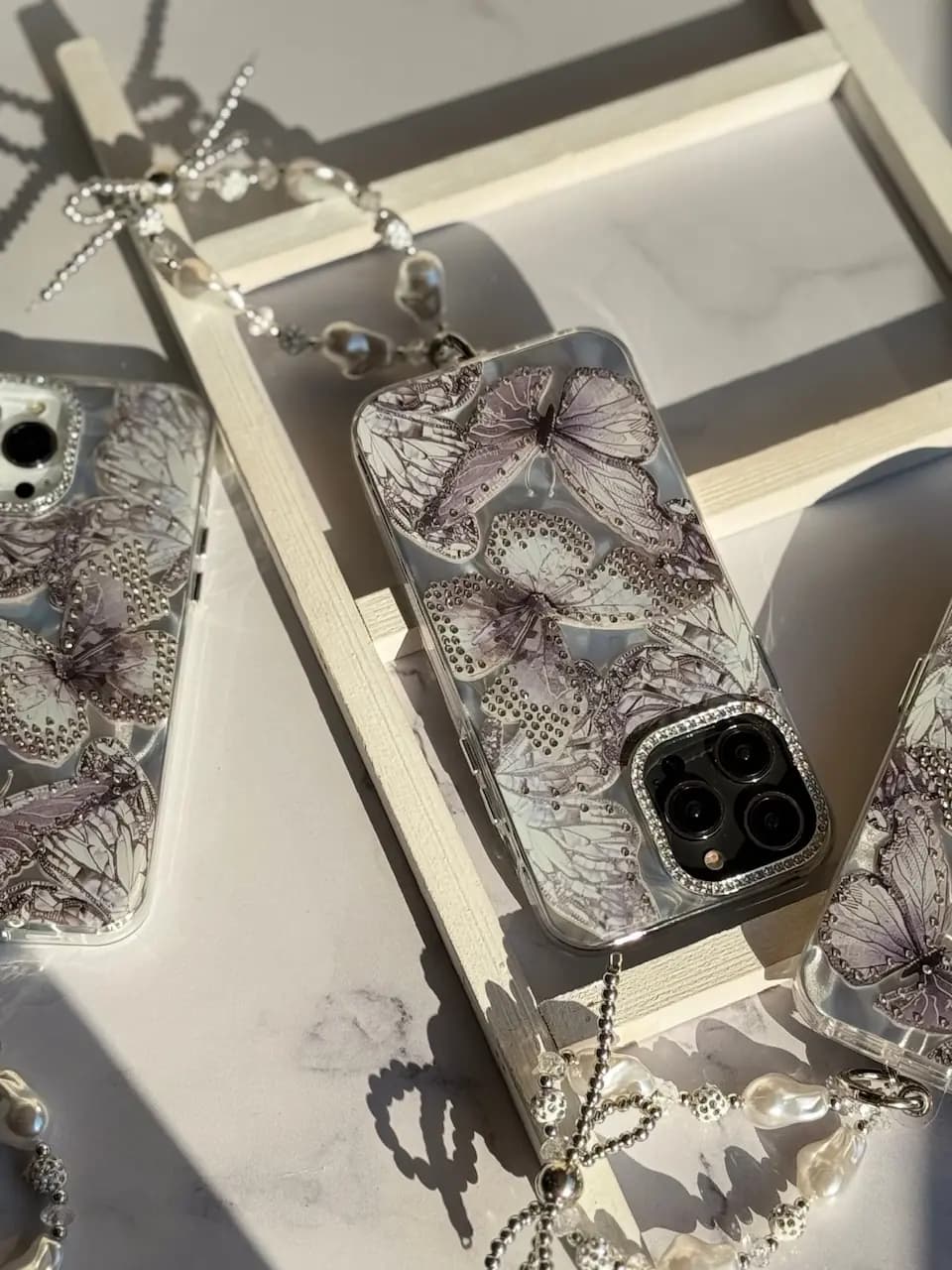 قاب Grey butterfly diamond (کدC1862) — تصویر ۳