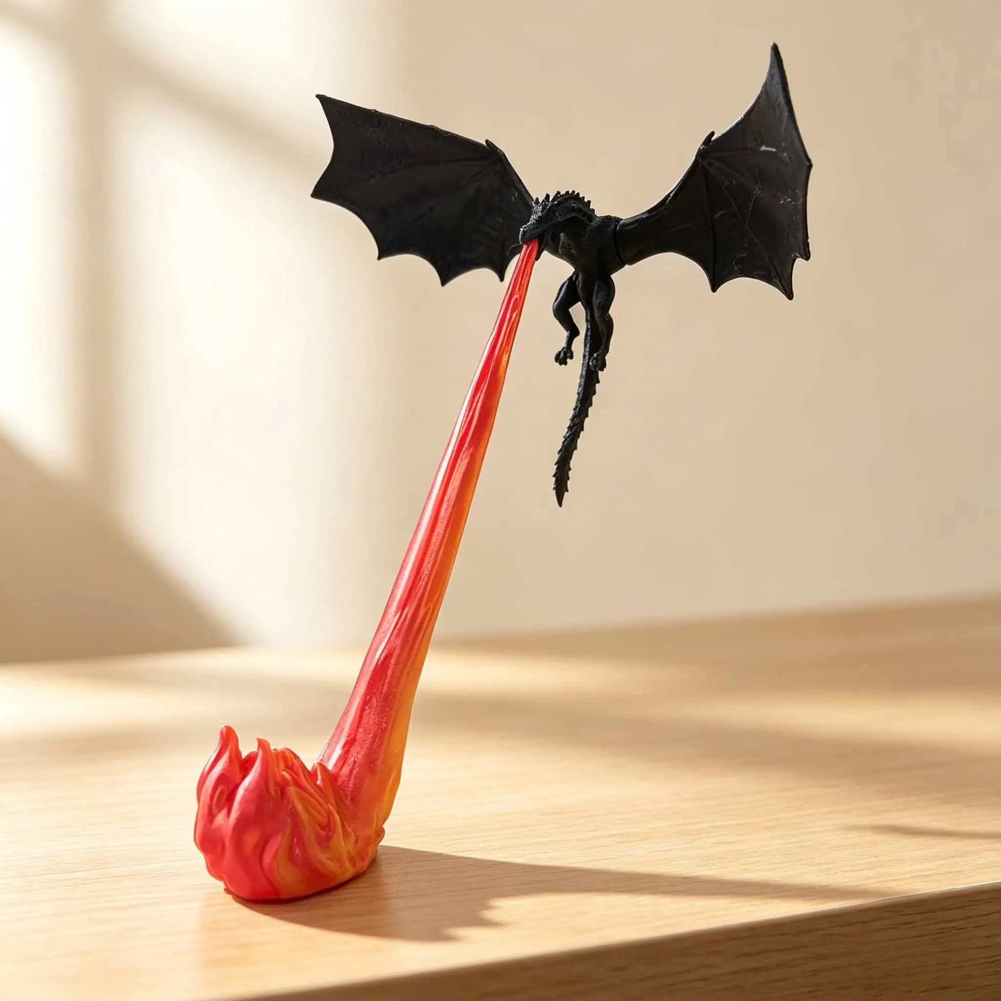 مجسمه اژدهای فانتزی سیاه مدل Flying Dragon — تصویر ۳