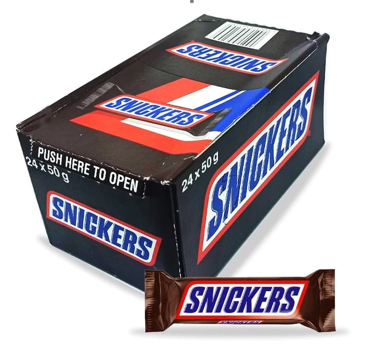شکلات اسنیکرز SNICKERS بسته 24عدی