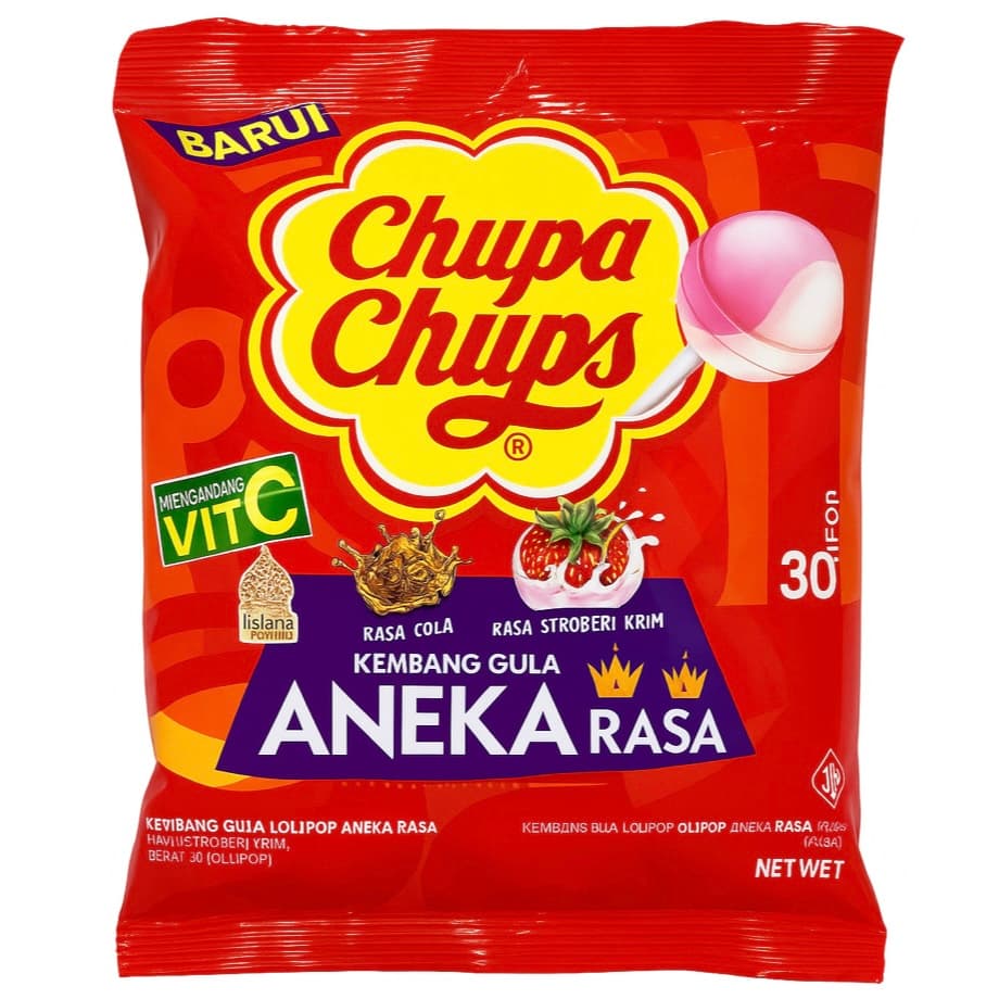 آبنبات چوبی چوپا چوپس طعم کوکاکولا و توتفرنگی CHUPA CHUPS Aneka Rasa