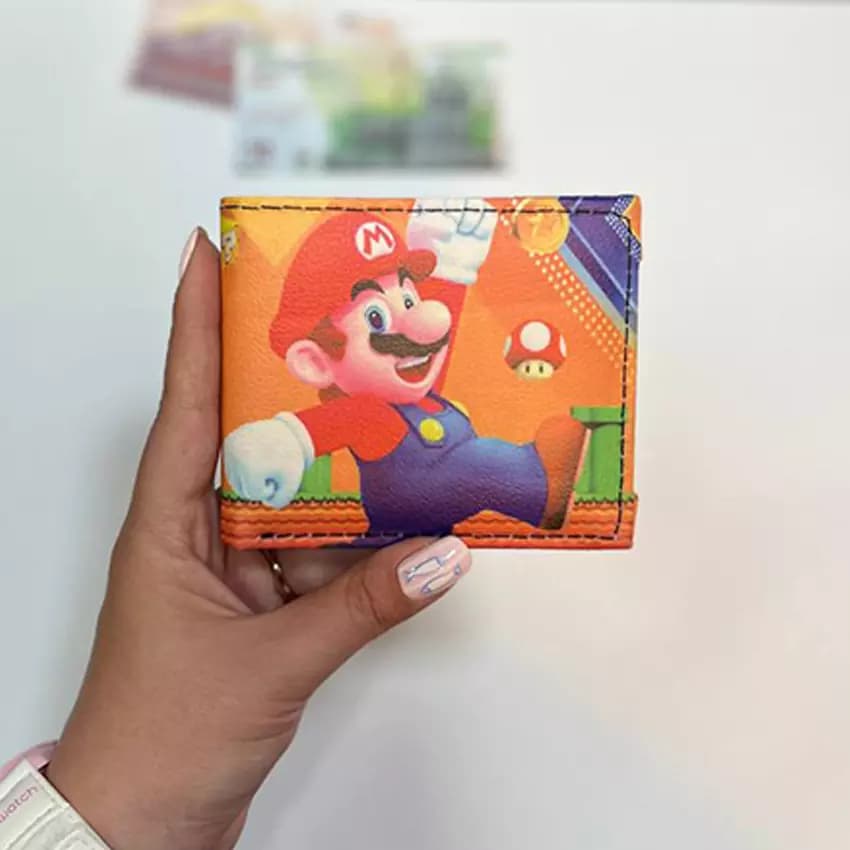 کیف پول چرمی طرح سوپر ماریو Super Mario Orange