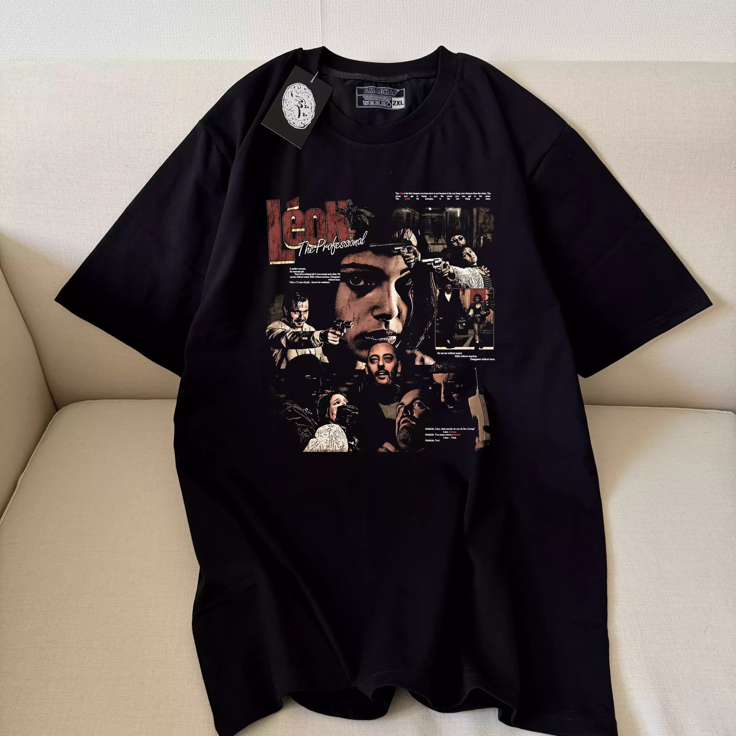تیشرت طرح لئون و ماتیلدا Leon Matilda Vintage