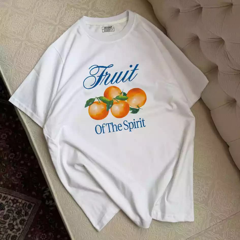 تیشرت نخ پنبه طرح پرتقال (Fruit of the Spirit)