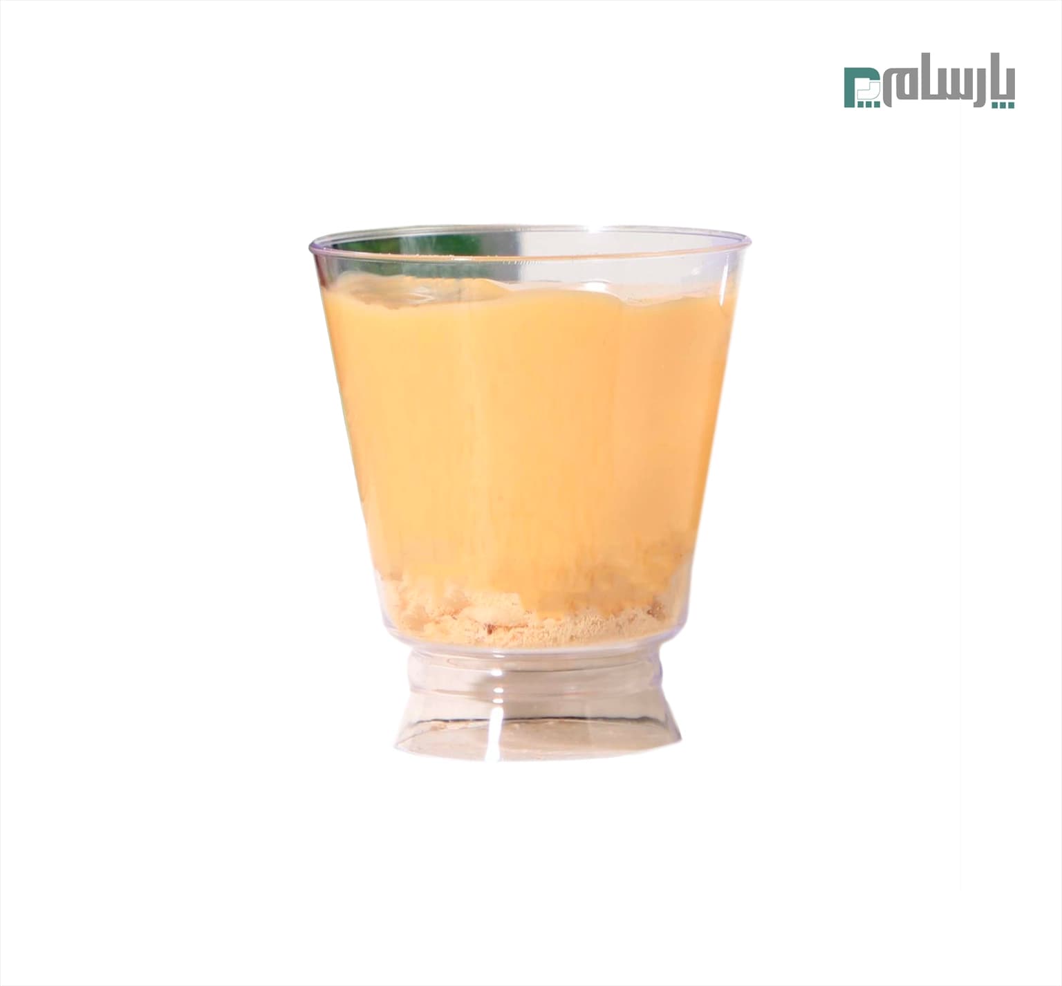 لیوان طلقی حریر شفاف 100 سی سی درب دار برنا