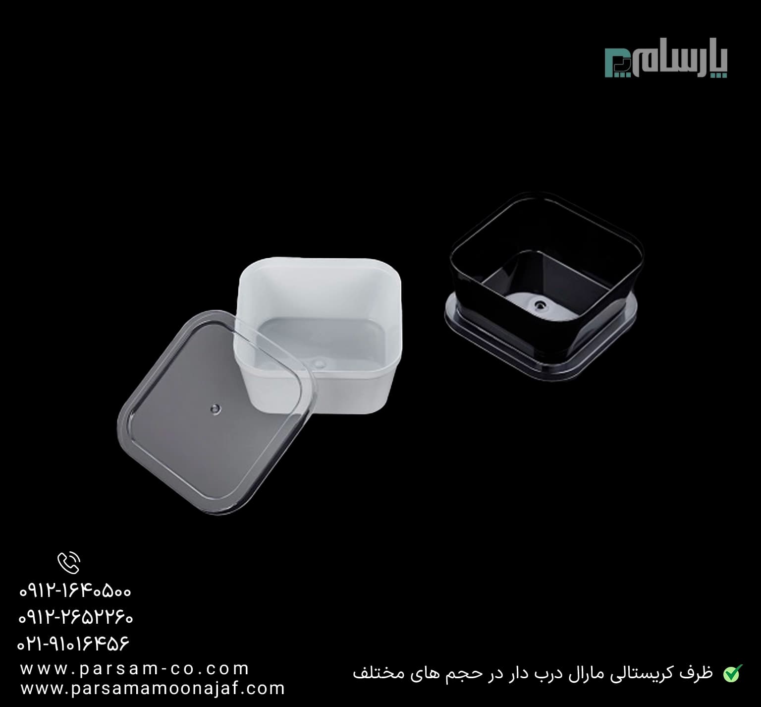 ظرف طلقی دسری مارال شفاف 120 سی سی درب دار برنا — تصویر ۲