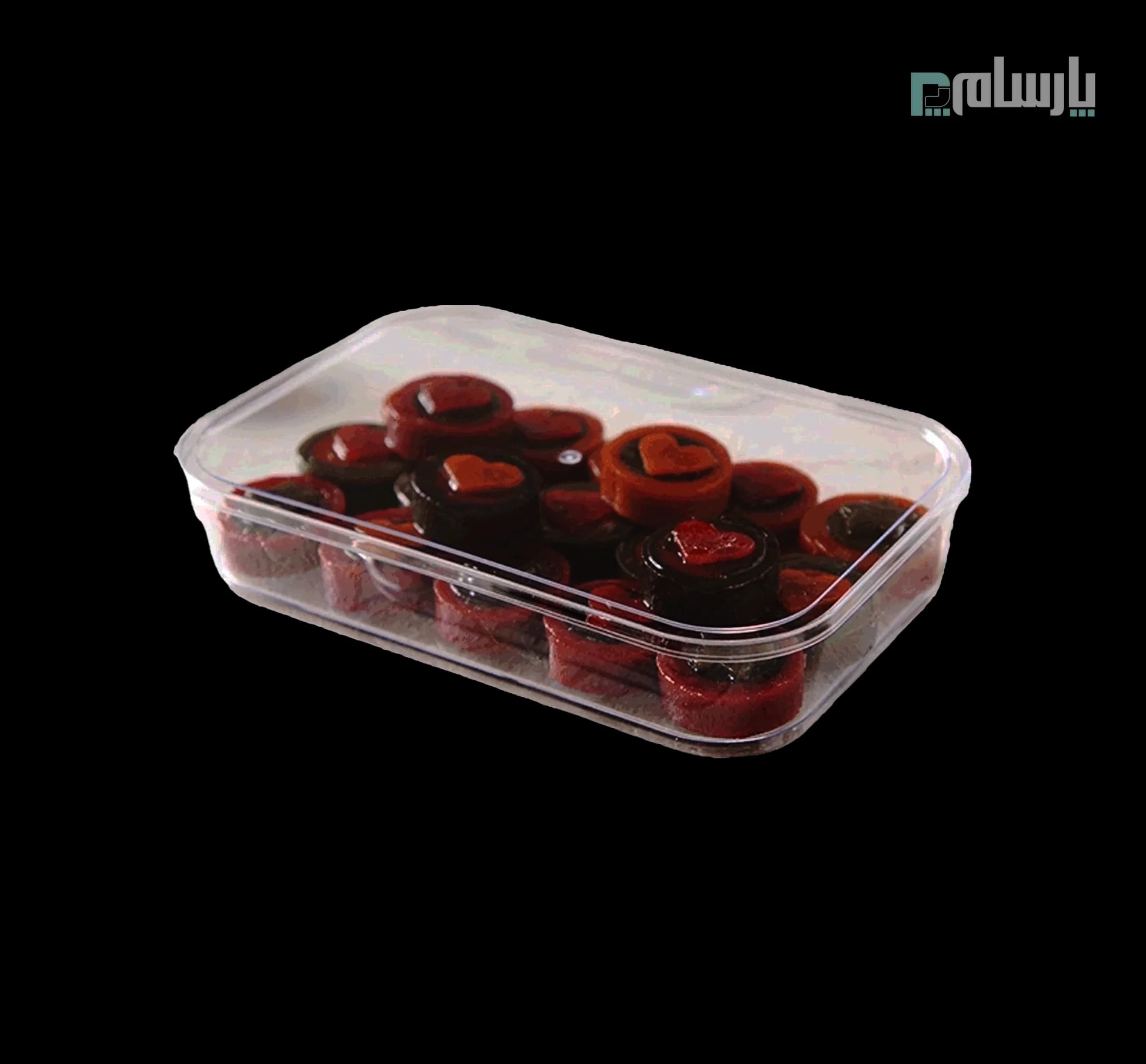 ظرف کریستالی دسری سپهر 1500 سی سی درب دار شفاف برنا