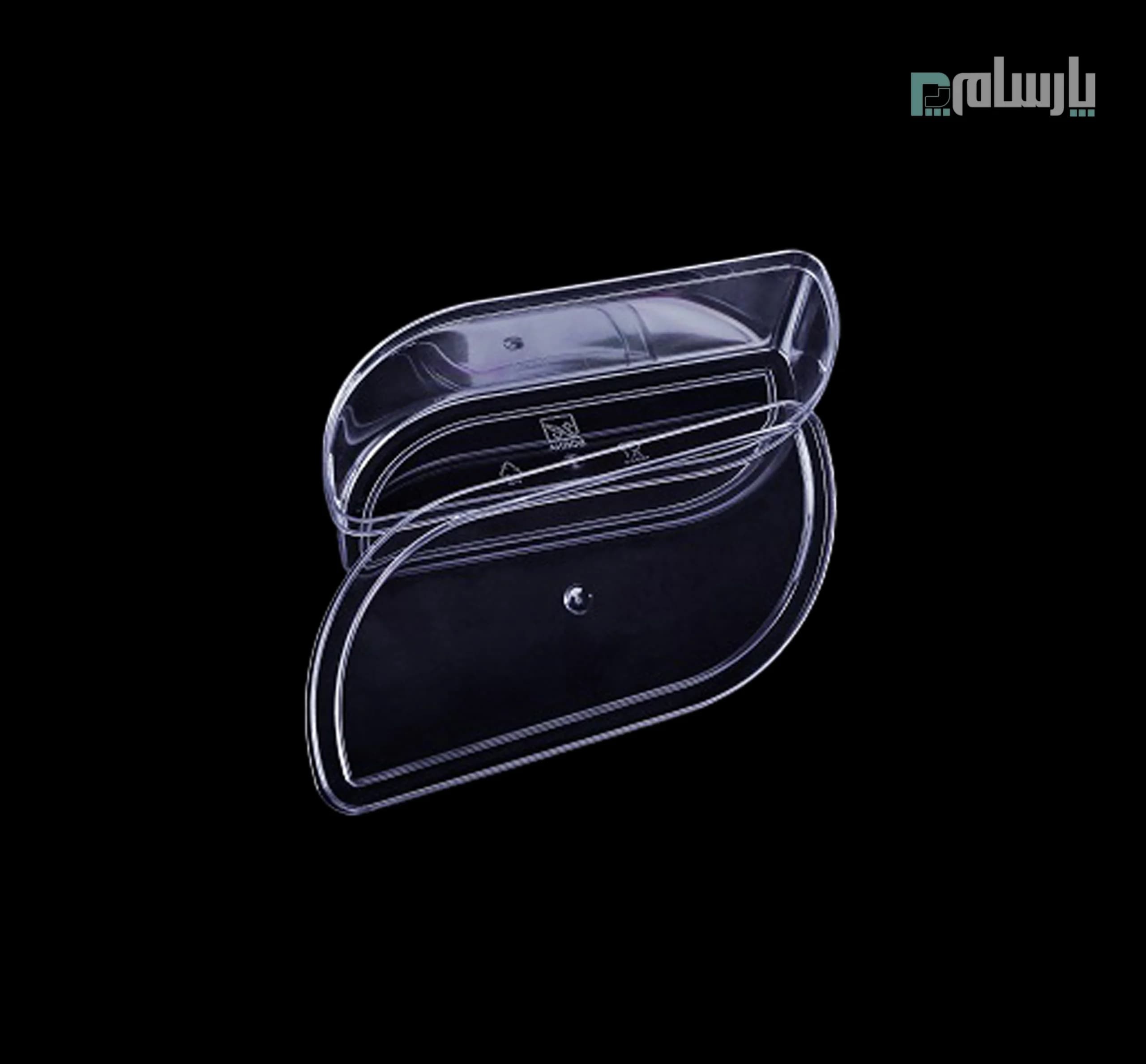 ظرف دسری دایان کریستالی 900 سی سی درب دار شفاف برنا