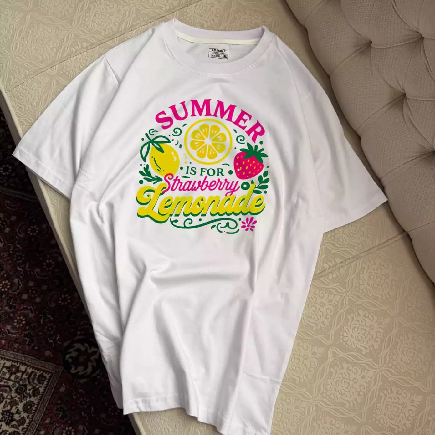 تیشرت نخ پنبه طرح لیمو LEMONADE SUMMER