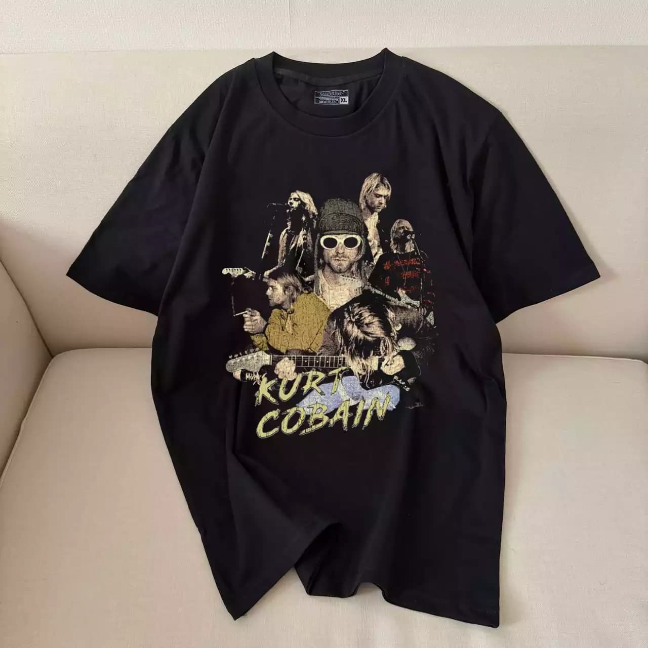 تیشرت نخ پنبه طرح نیروانا Vintage Kurt Cobain