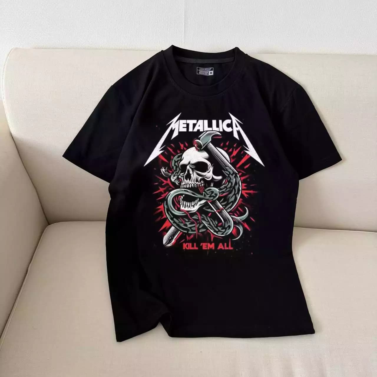 تیشرت نخ پنبه متالیکا مشکی طرح Kill ‘Em All Metallica