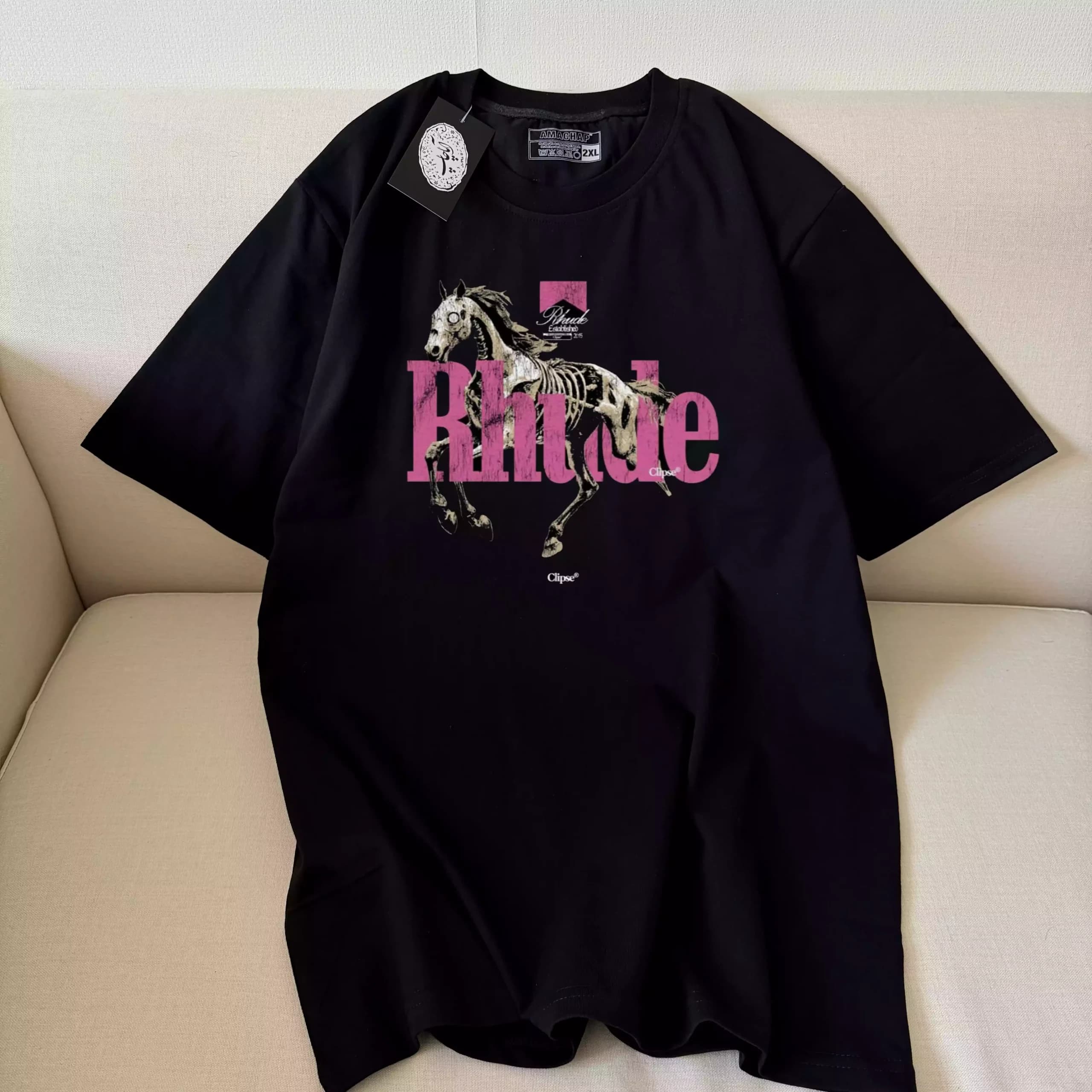 تیشرت طرح برند RHUDE با طرح اسب