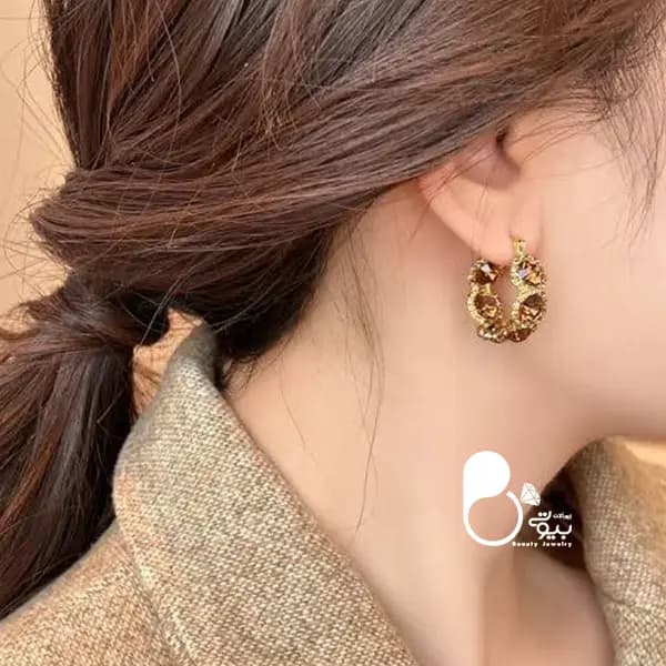 گوشواره مرلین نگین جواهری