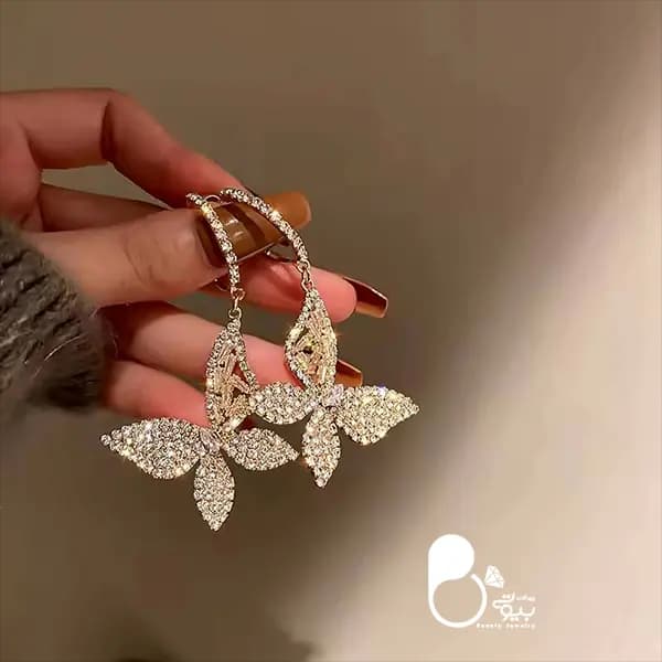 گوشواره پروانه نگین باگت