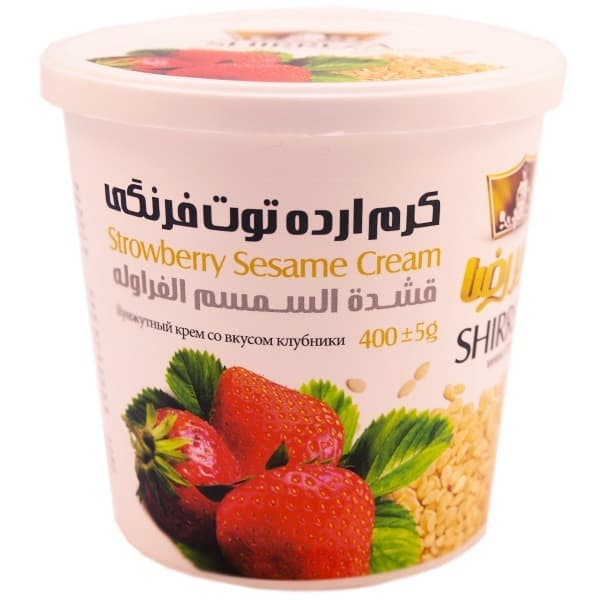 کرم ارده توت فرنگی شیررضا 400 گرم - احمد مارکت