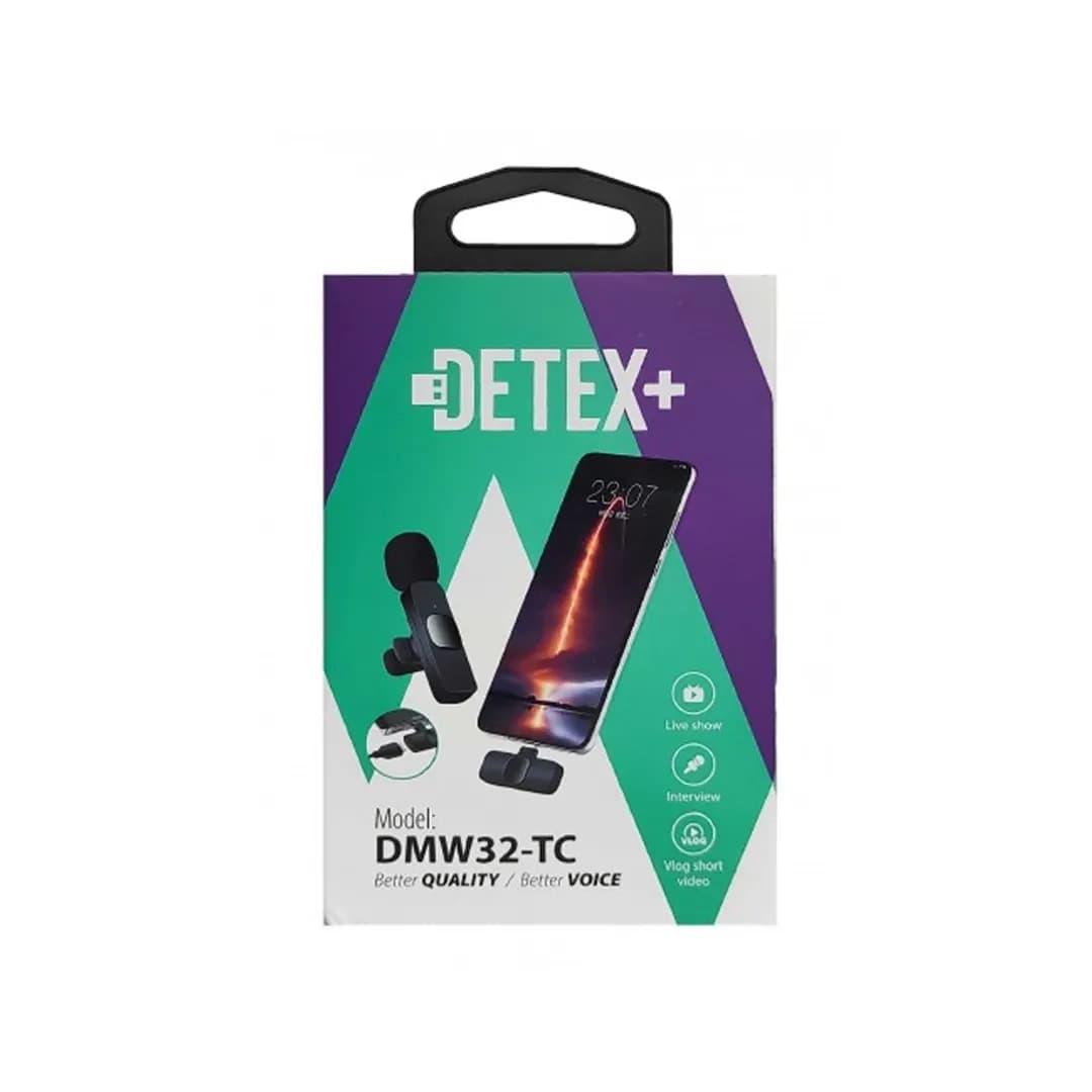 میکروفن یقه ای بی سیم دتکس پلاس مدل DMW32 — تصویر ۲