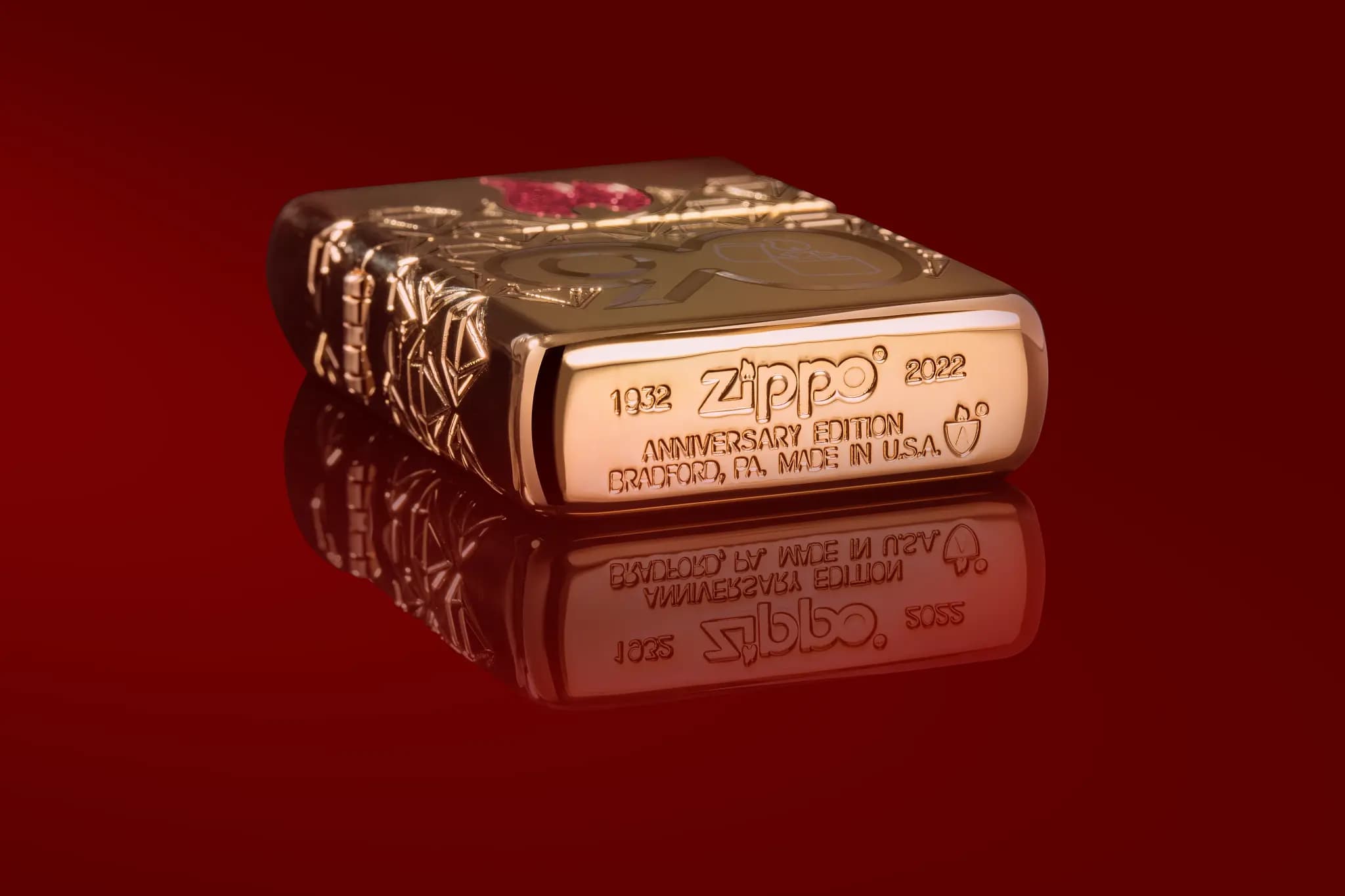 زیپو لیمیتد اصل طلایی کد 49866 (90 سالگی zippo) — تصویر ۸
