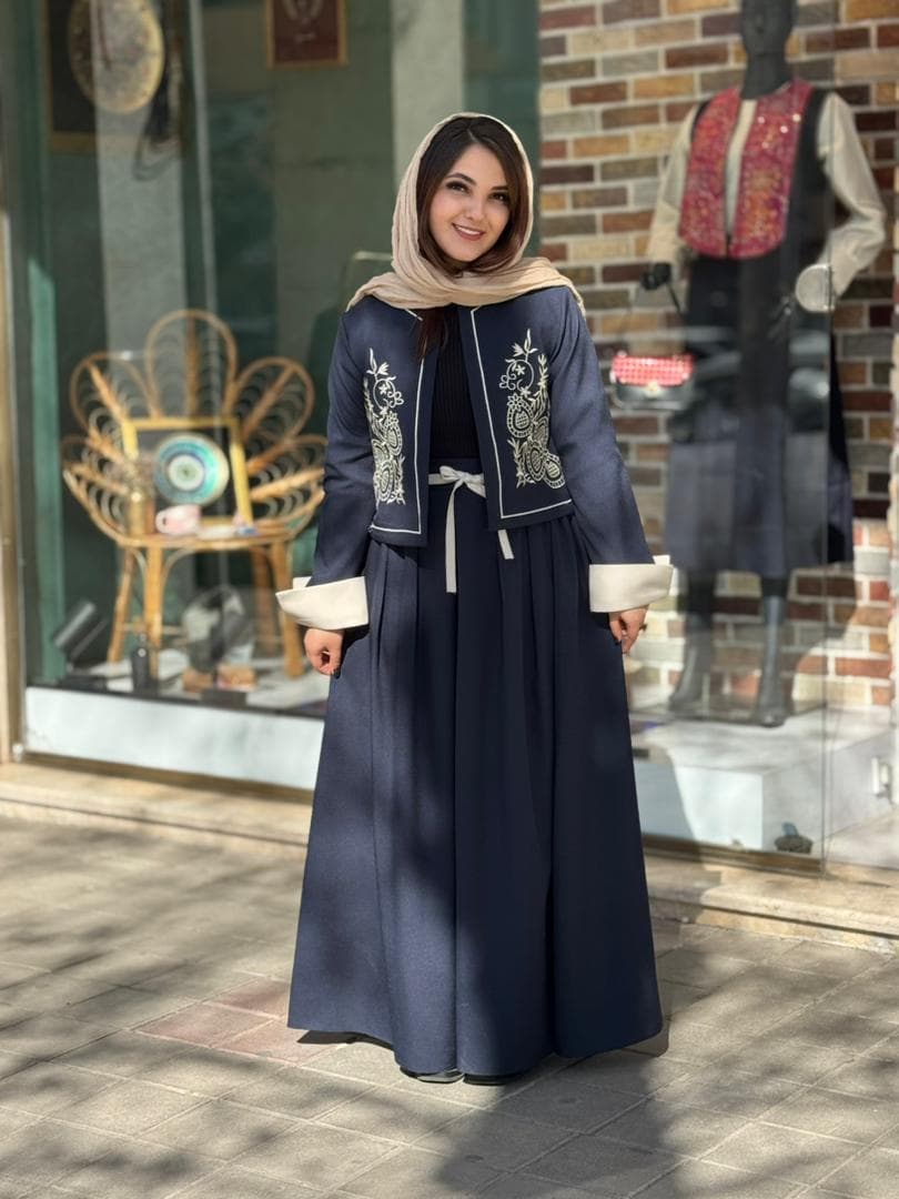 کت و دامن قاصدک سورمه ای