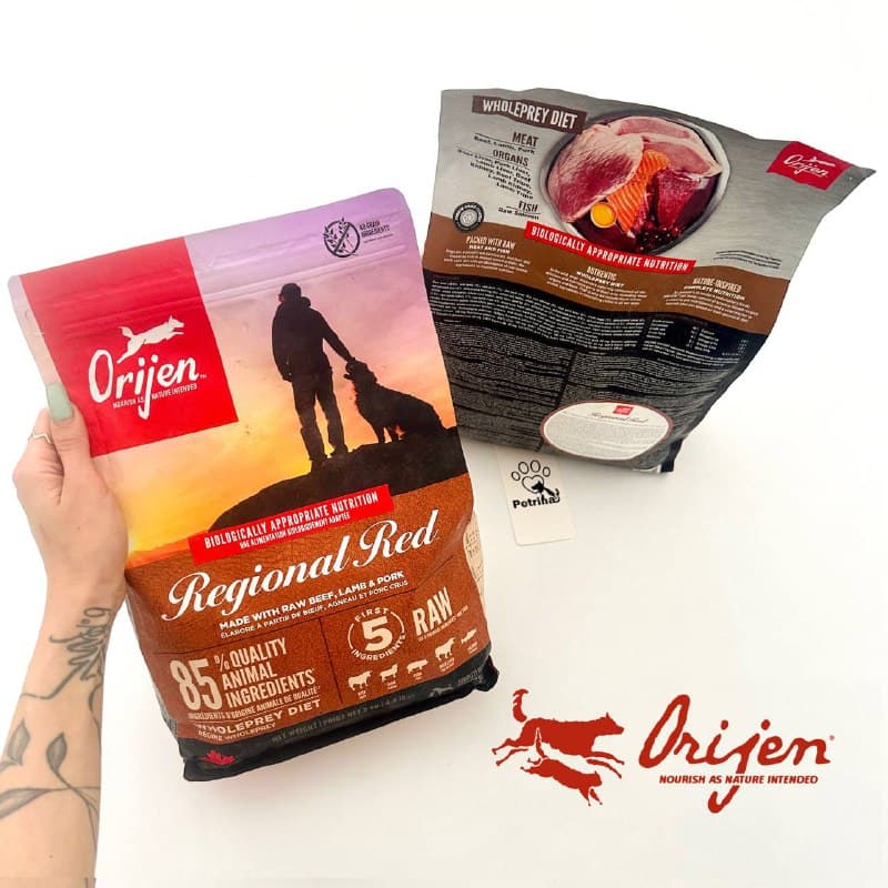 غذای سگ اوریجن رجینال رد Orijen Reginal Red | گوشت گاو، گراز وحشی، بره و خوک – 1/8 کیلو