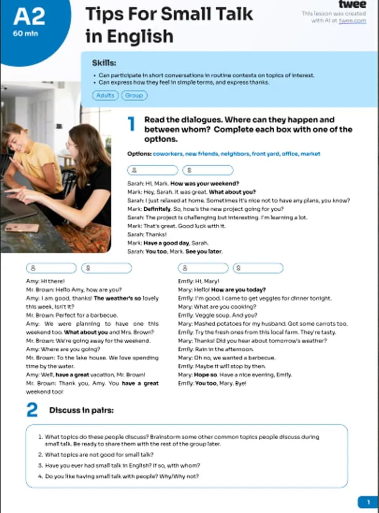 کتاب small talk a2 (گفتگوی دوستانه سطح A2) نسخه انگلیسی PDF