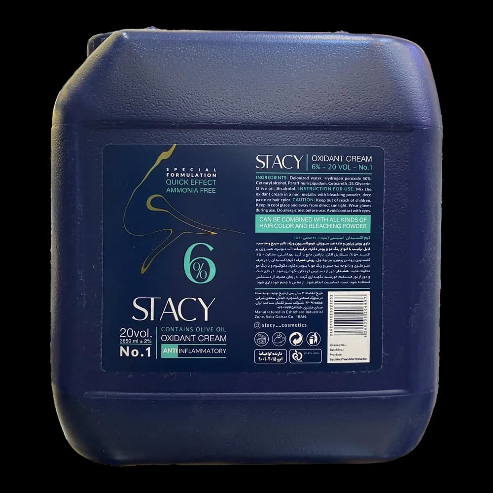 اکسیدان استیسی Stacy 6 درصد حجم 3650 میل | اکسیدان 20 ولوم مناسب رنگ مو