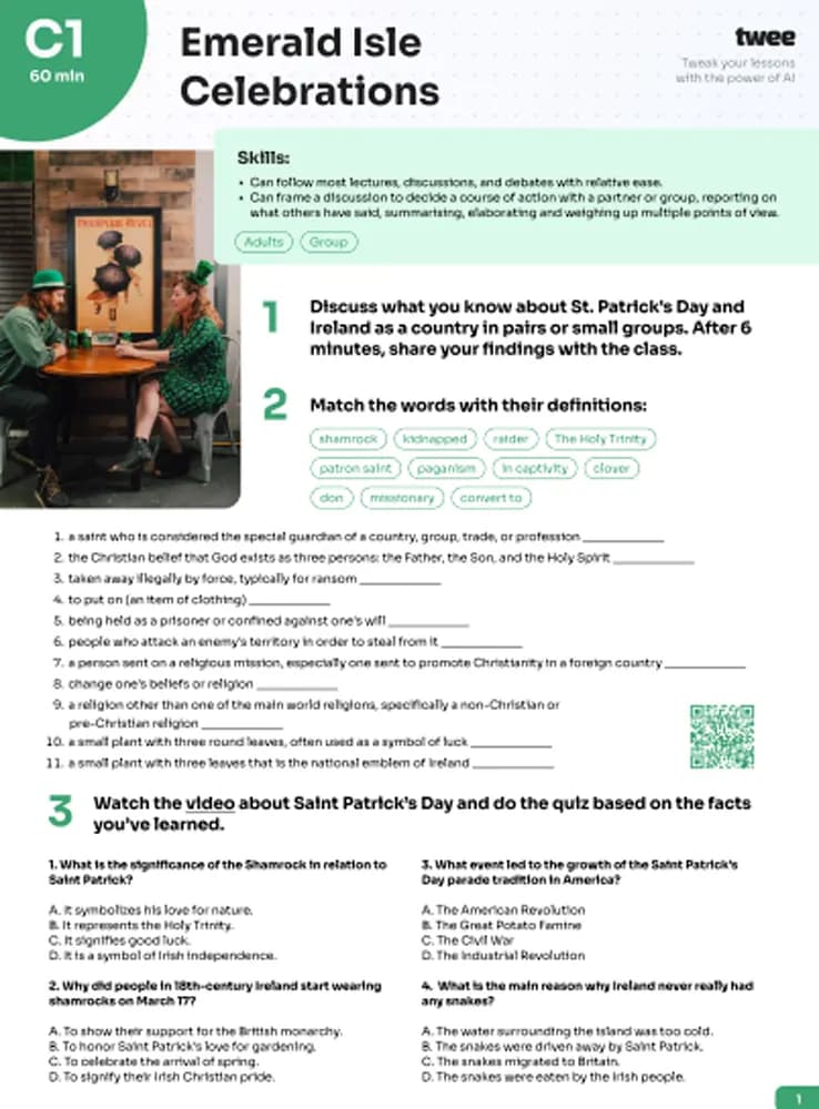 کتاب st-patricks-day-c1 (روز سنت پاتریک سطح C1) نسخه انگلیسی PDF