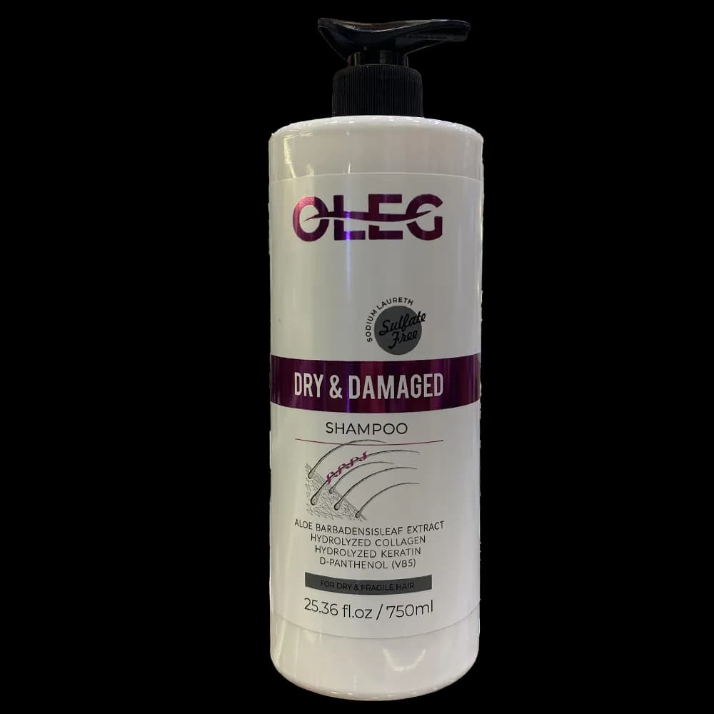 شامپو موهای خشک و آسیب دیده اولگ OLEG DRY & DAMAGED حجم 750 میل | شامپو کراتینه ترمیم کننده مو