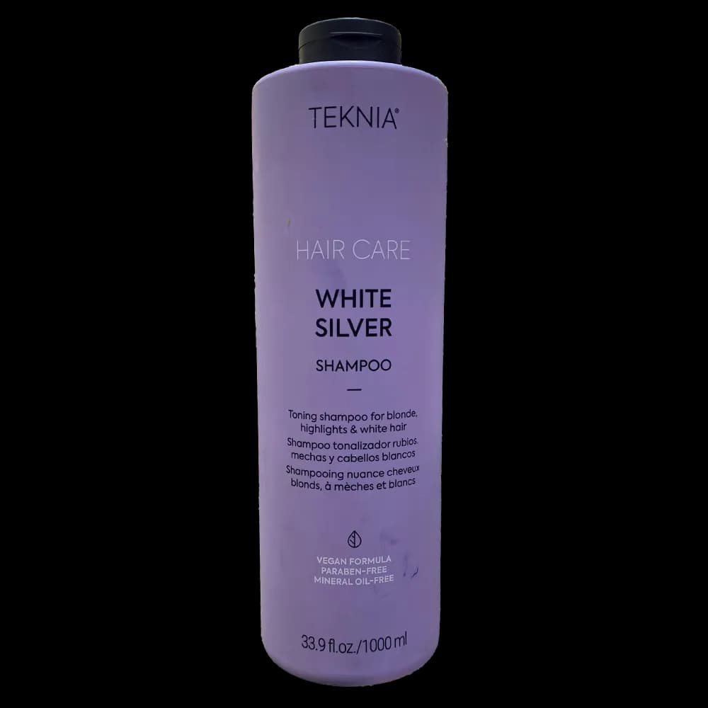 شامپو ضد زردی تکنیا Teknia مدل White Silver حجم 1000 میلی لیتر | مخصوص موهای بلوند، دکلره و خاکستری
