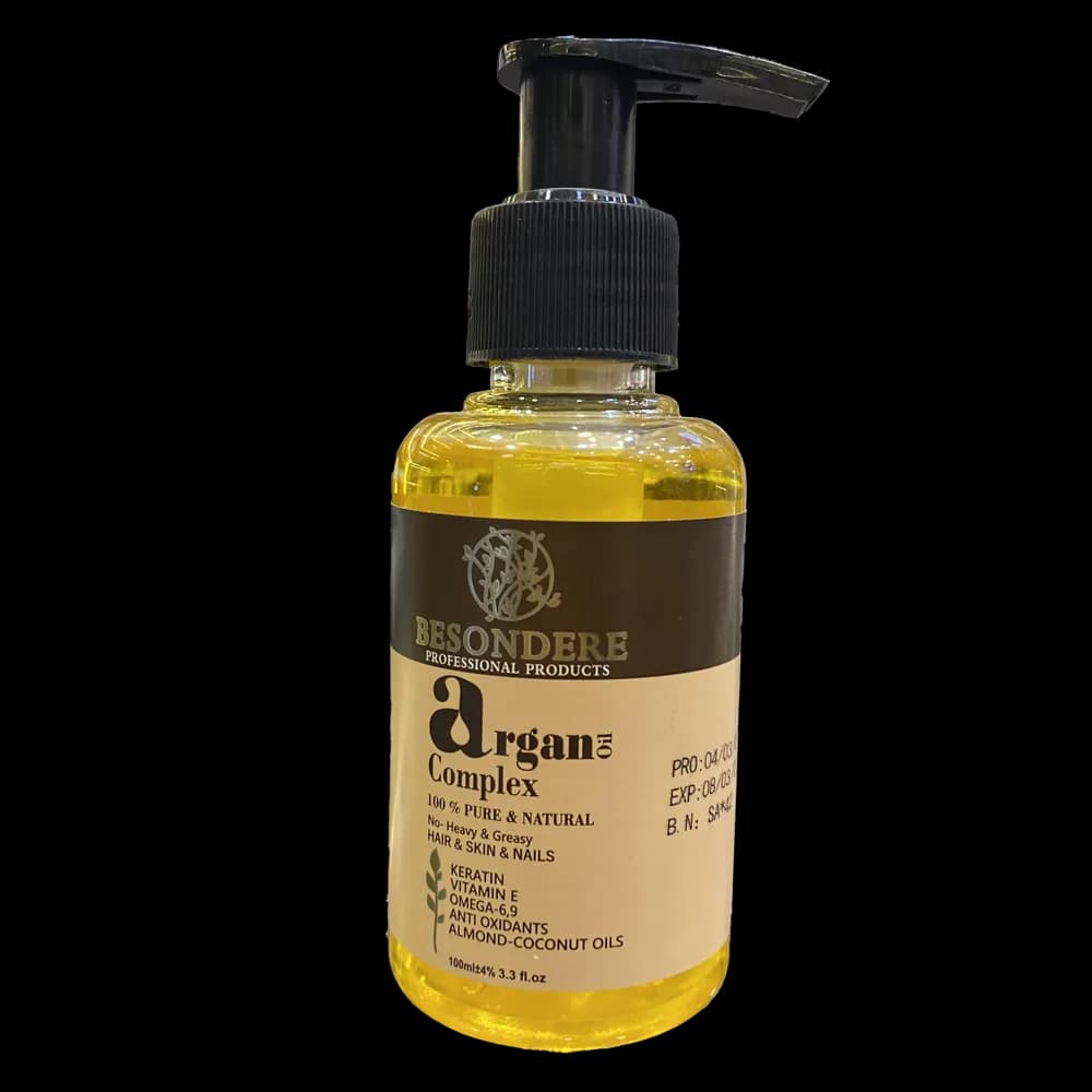 روغن آرگان تقویت کننده بیساندره Besomdere مناسب انواع مو حجم 100 میل | درخشان کننده و ترمیم کننده مو