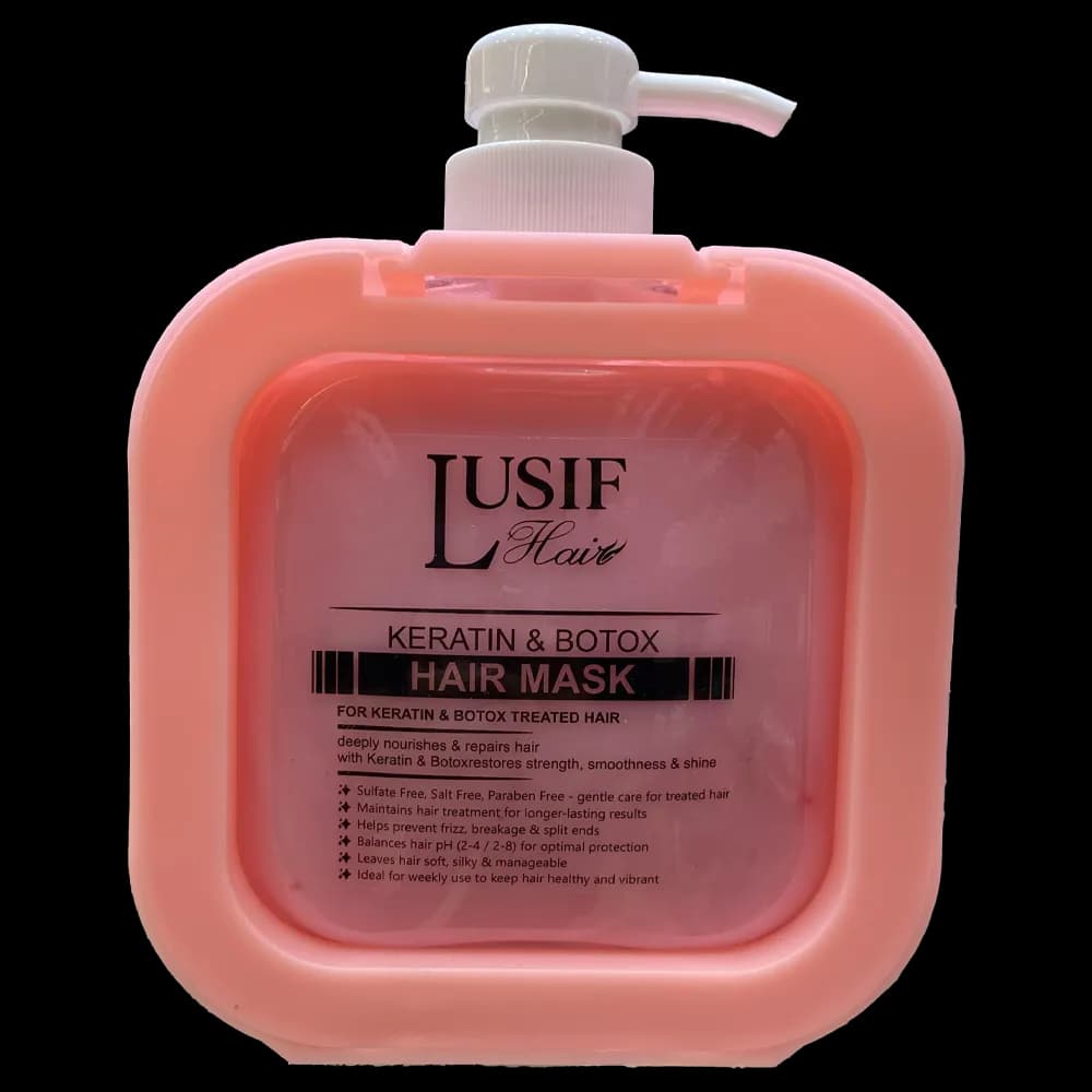 ماسک مو مخصوص موهای کراتین و بوتاکس شده لوسیف Lusif حجم 500 میل | ماسک ترمیم کننده و تقویت کننده مو