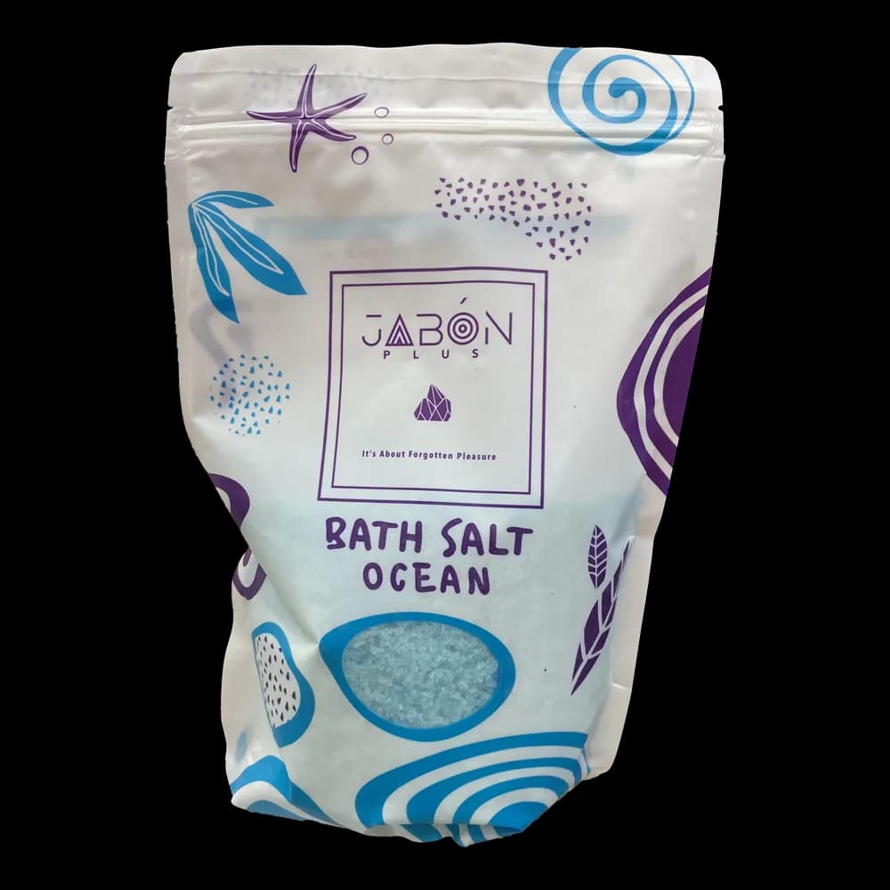 نمک دریایی ژبن پلاس JABON PLUS رایحه اقیانوس وزن 1000 گرم | نمک حمام با رایحه خنک دریایی