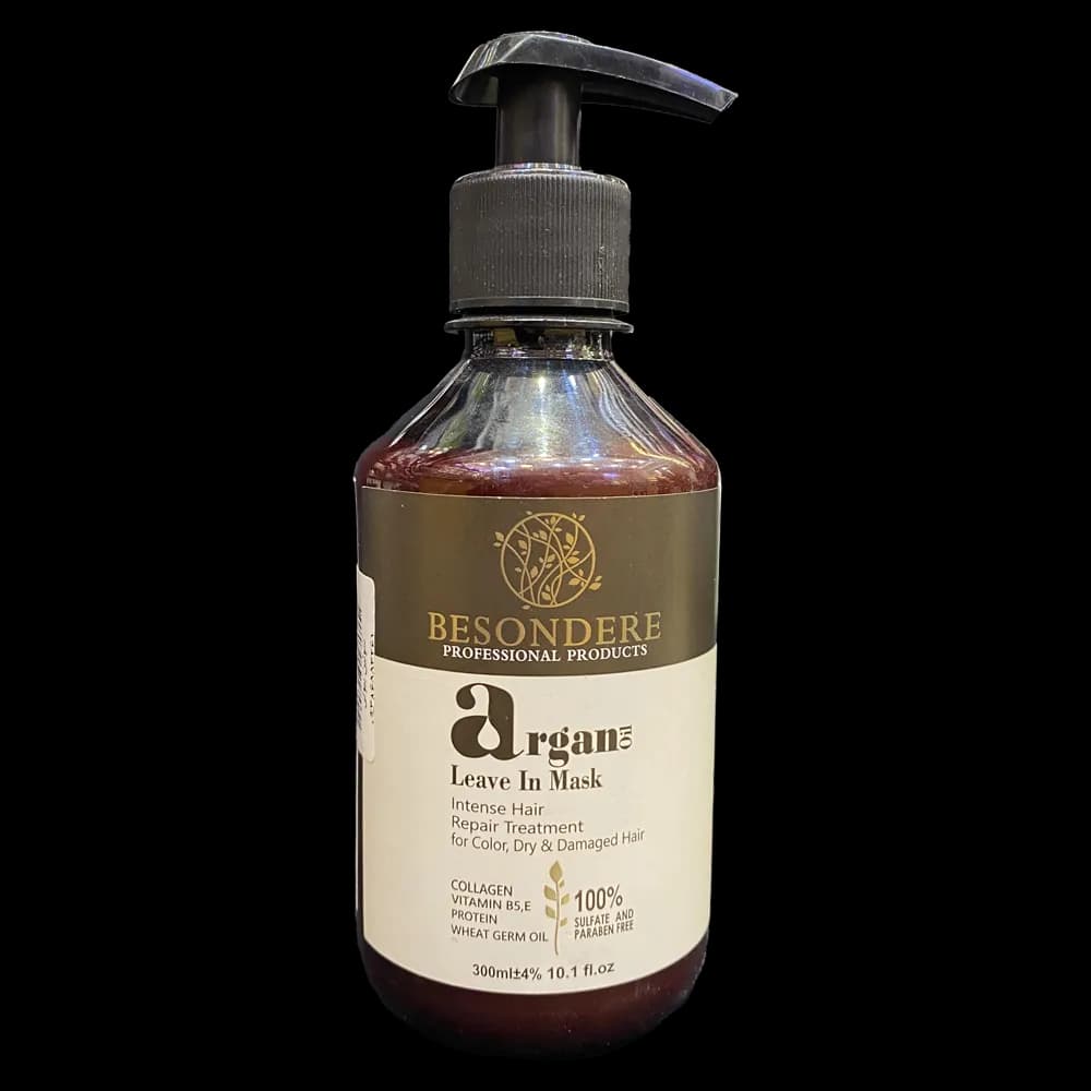 ماسک مو آرگان بیساندره BESONDERE بدون آبکشی حجم 300 میل | تقویت کننده و نرم کننده مو حاوی روغن آرگان