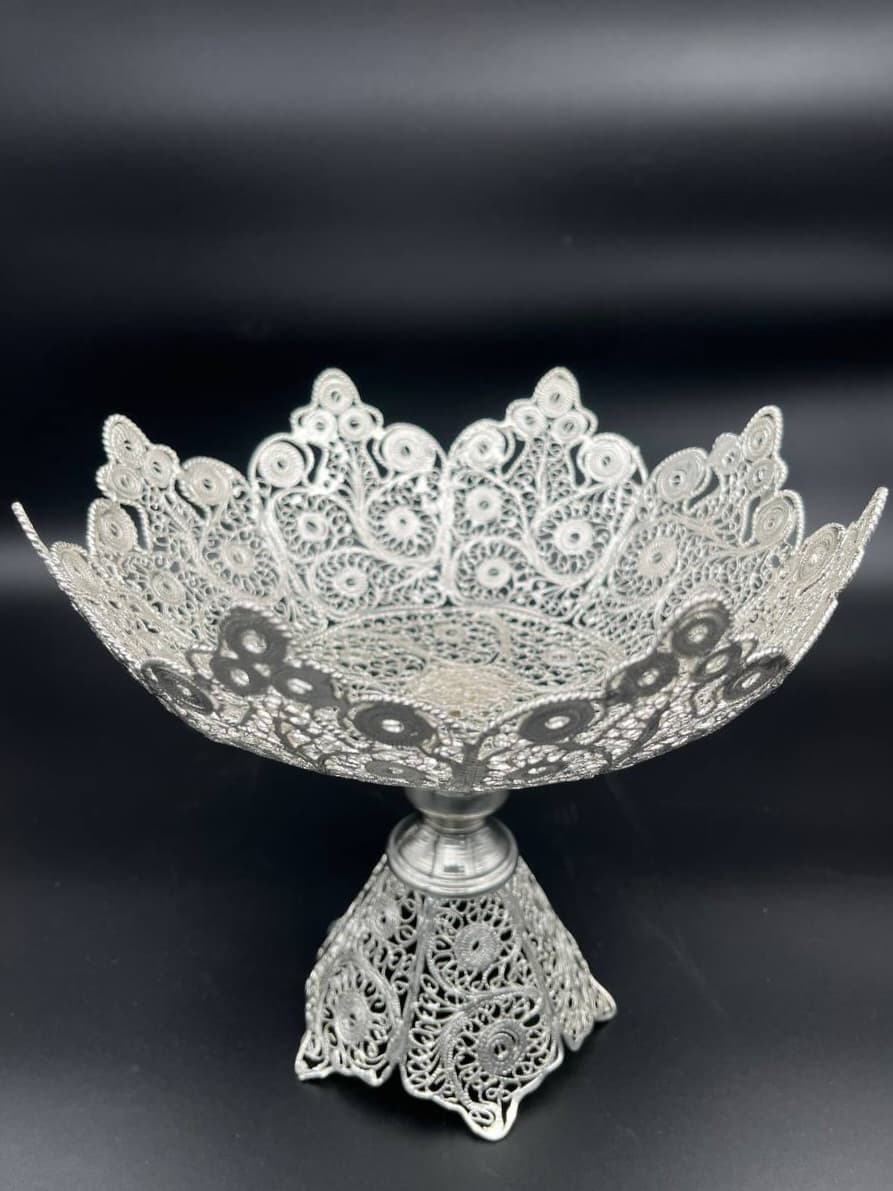 ظرف دکوری ملیله کاری پایه دار