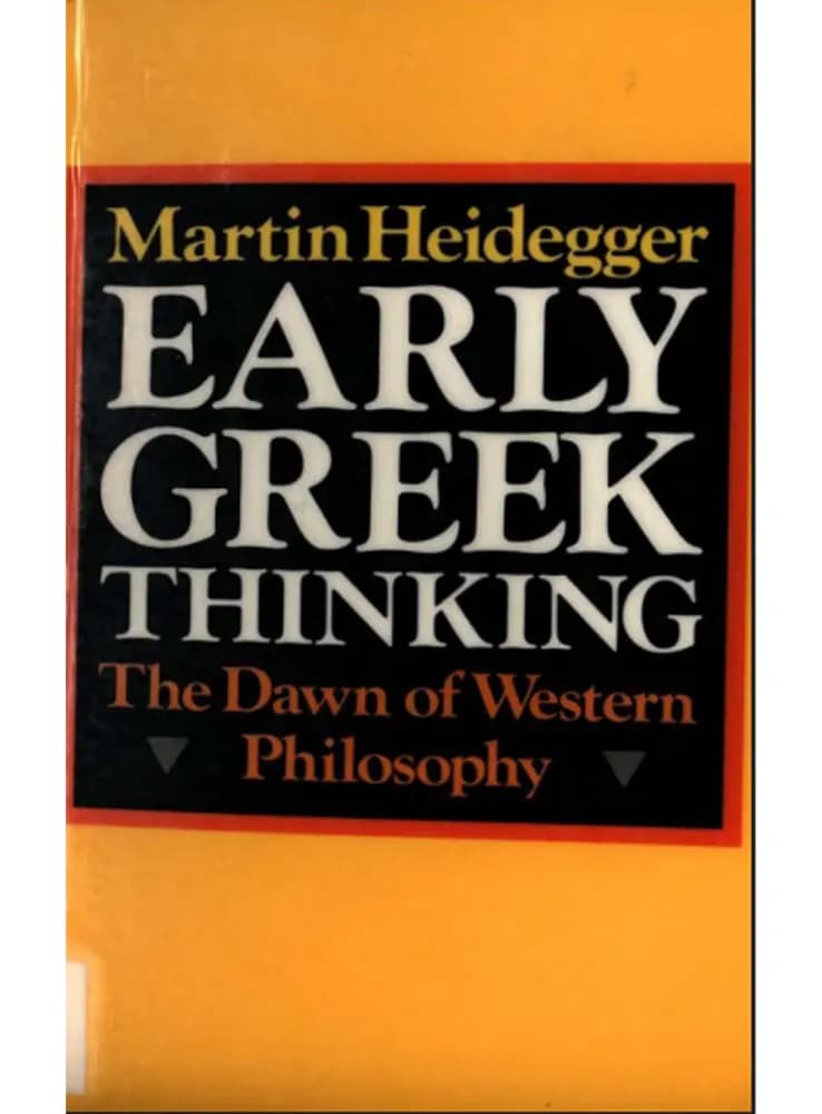 کتاب Early Greek Thinking نسخه انگلیسی PDF | مارتین هایدگر
