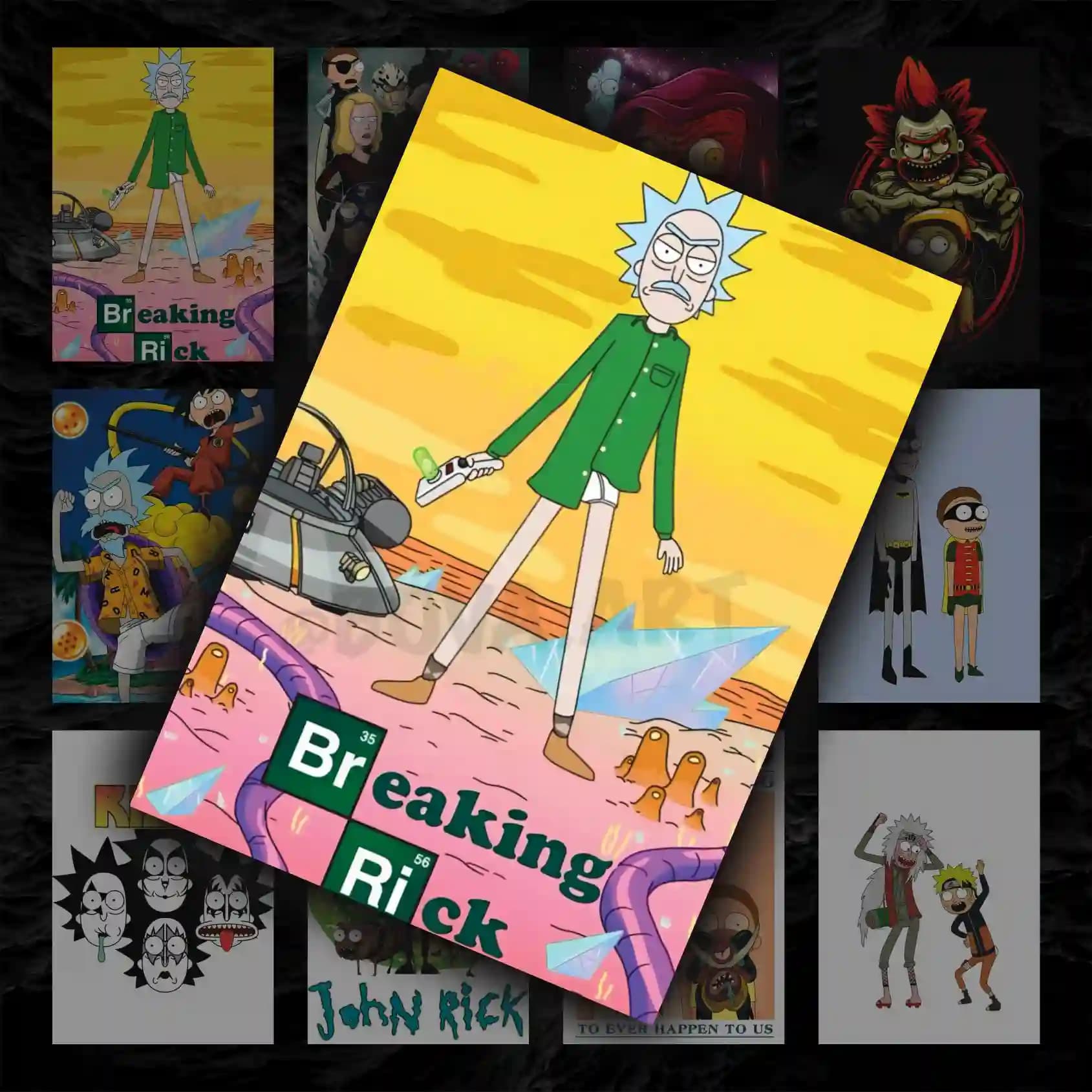پک پوستر 12 عددی ریک اند مورتی در نقش قهرمان ها | Rick & Morty