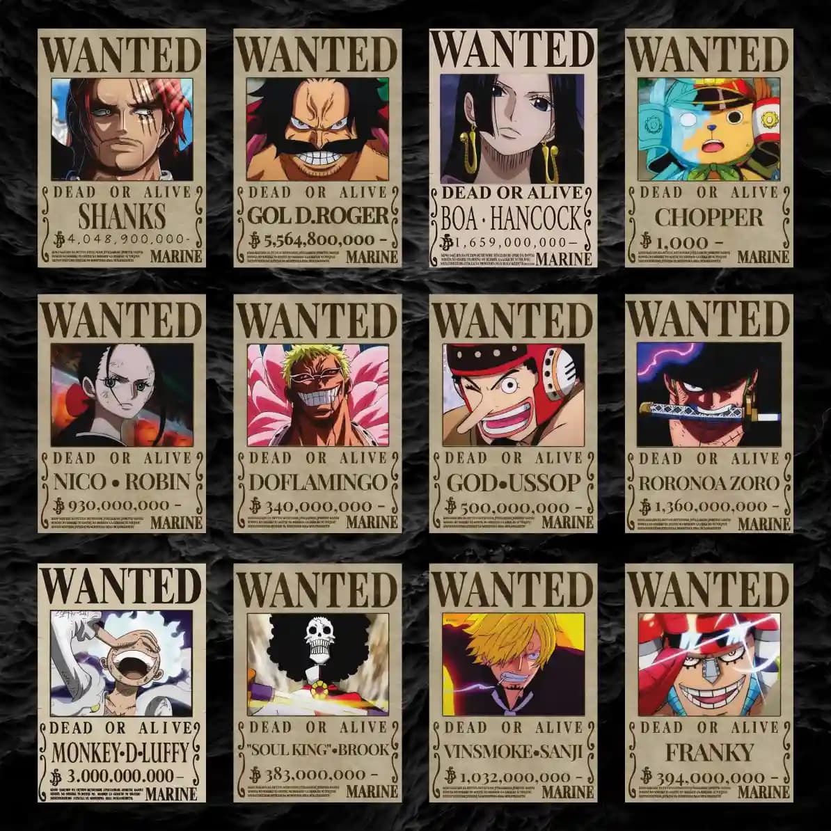 پک پوستر 12 عددی تحت تعیقیب وان پیس (1) | Wanted One piece — تصویر ۲