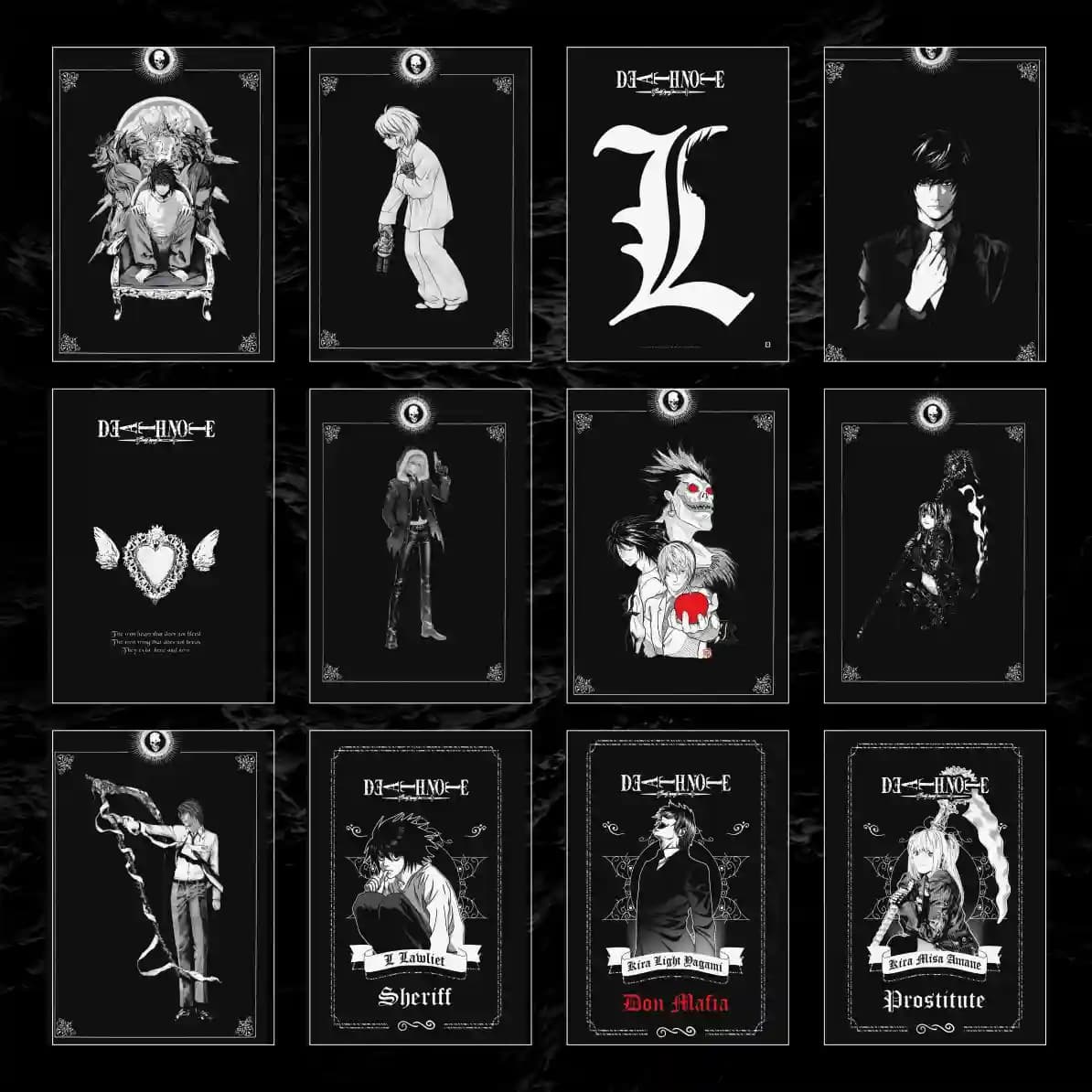 پک پوستر 12 عددی کارکترهای انیمه دث نوت | Death Note — تصویر ۲