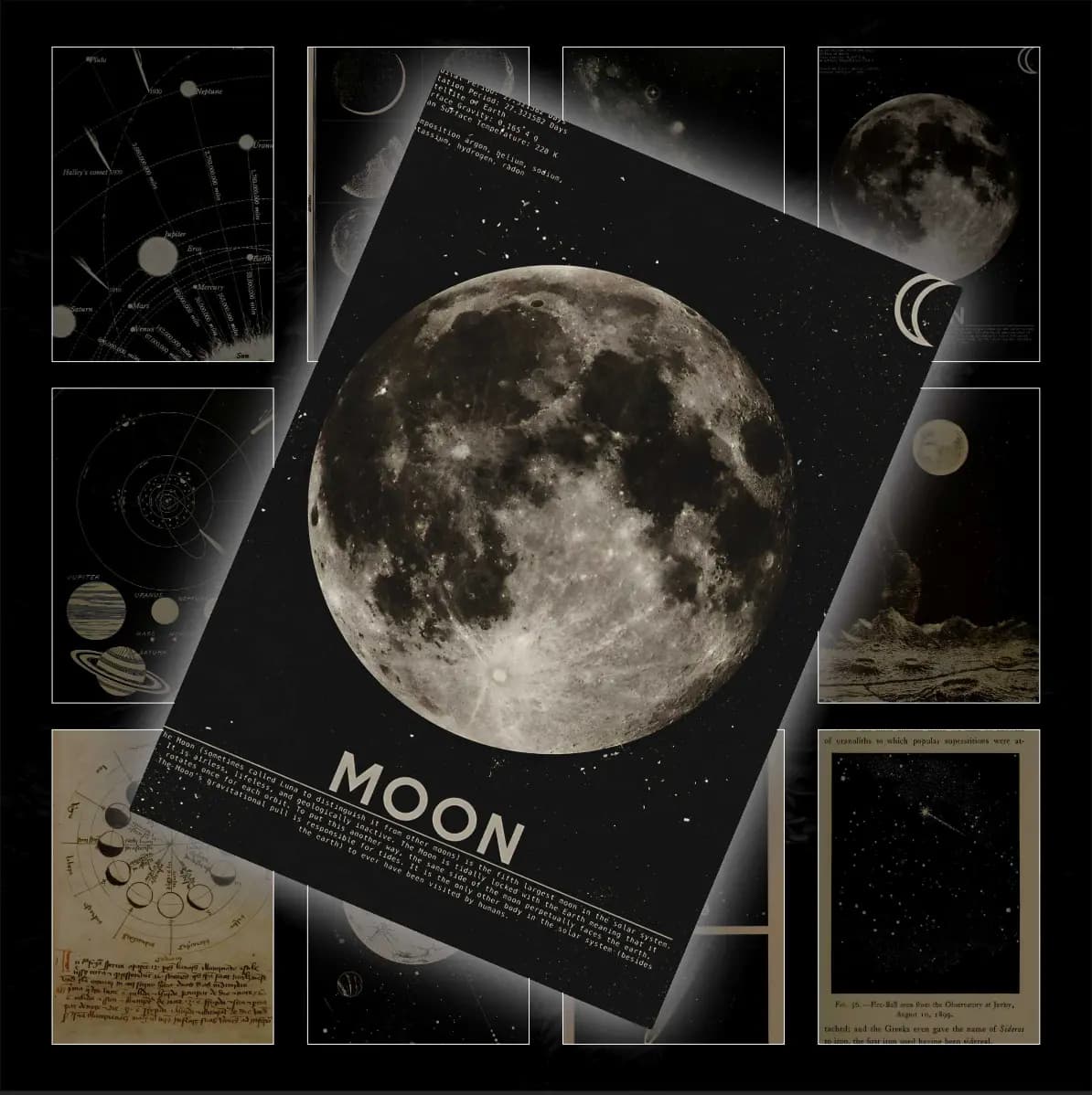 پک پوستر 12 عددی ماه دارک 🌑