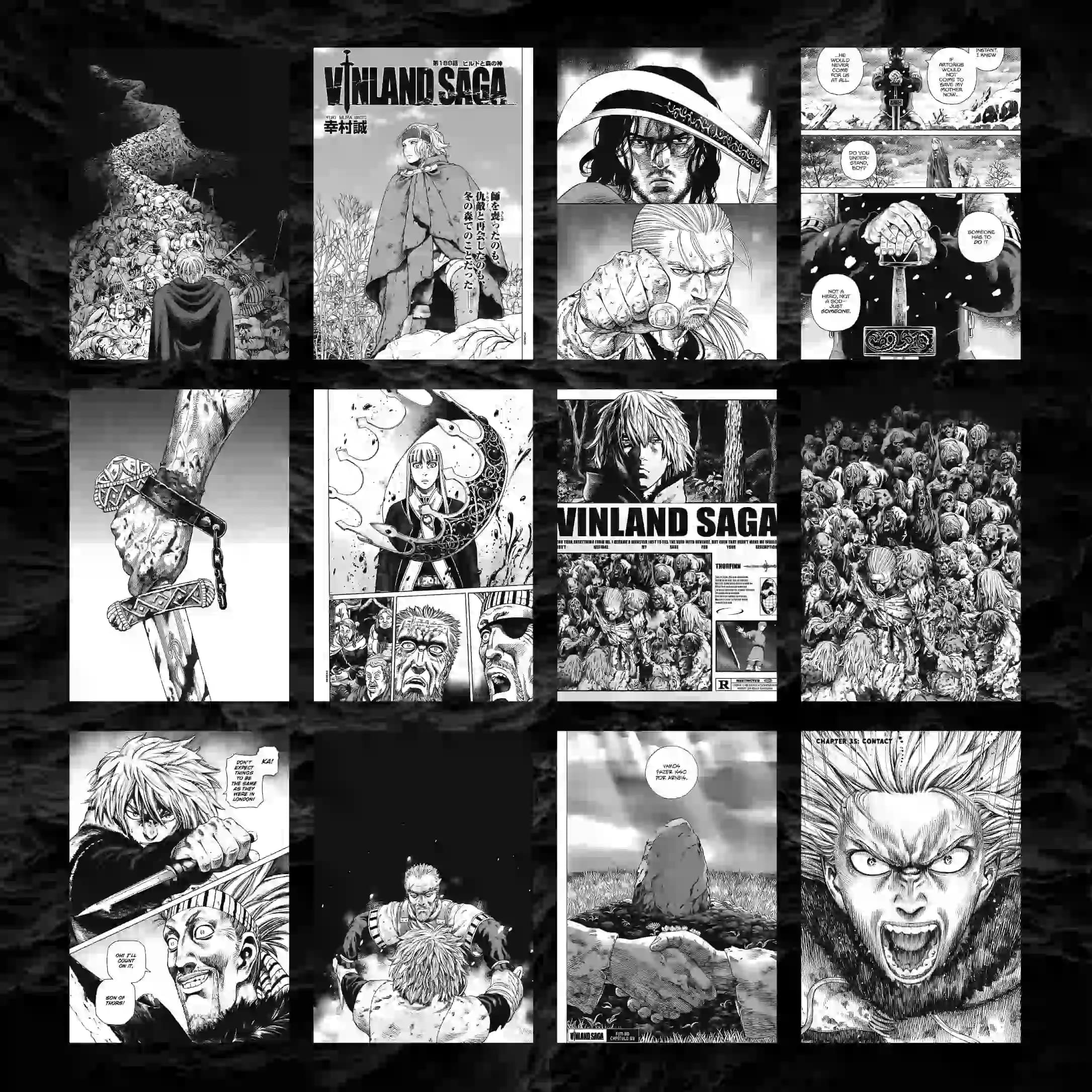 پک 12 عددی مانگا دیواری حماسه وینلند ( وینلند ساگا ) | Vinland Saga — تصویر ۲