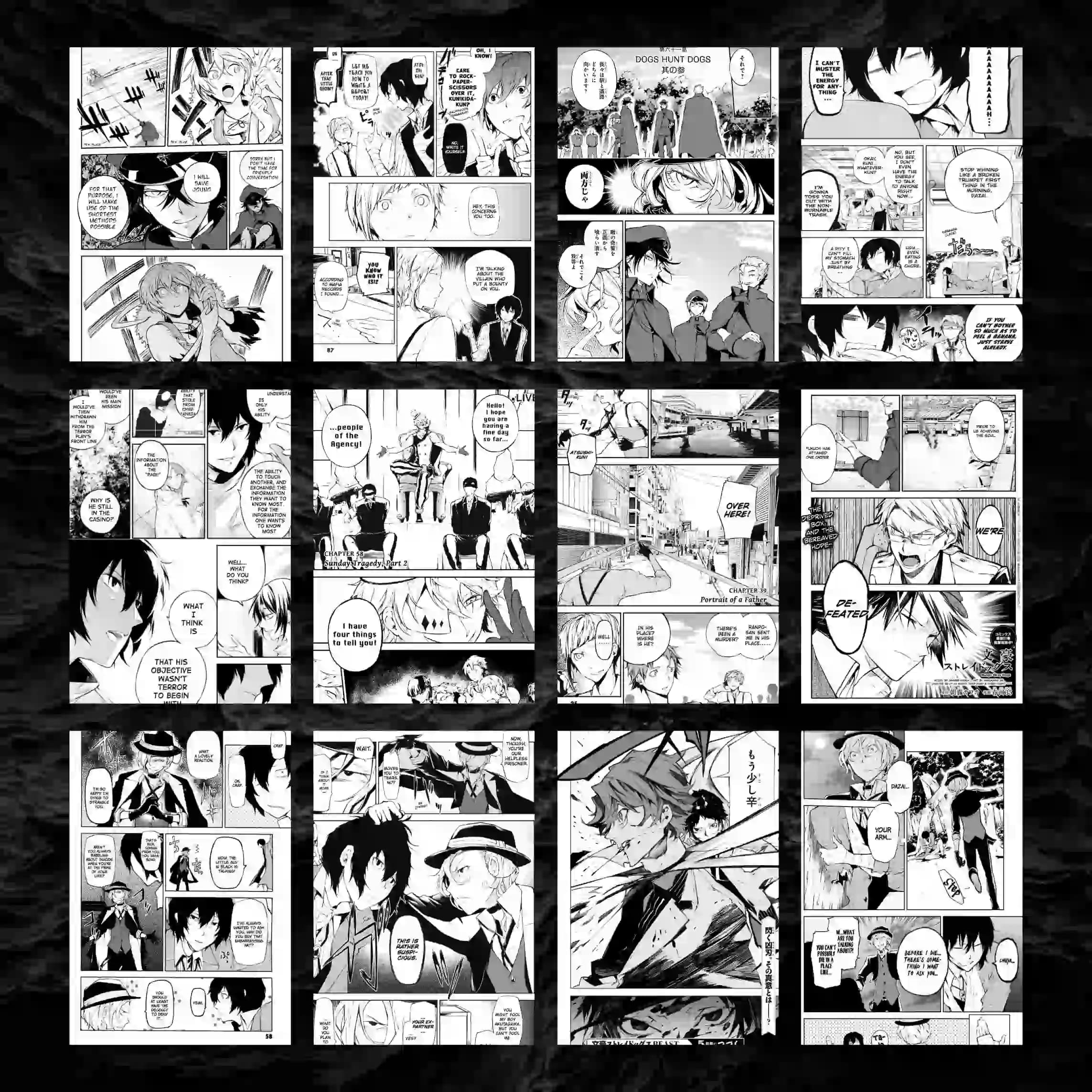 پک 12 عددی مانگا دیواری سگهای ولگرد بانگو ( بانگو استری داگز ) | Bungo Stray Dogs — تصویر ۲