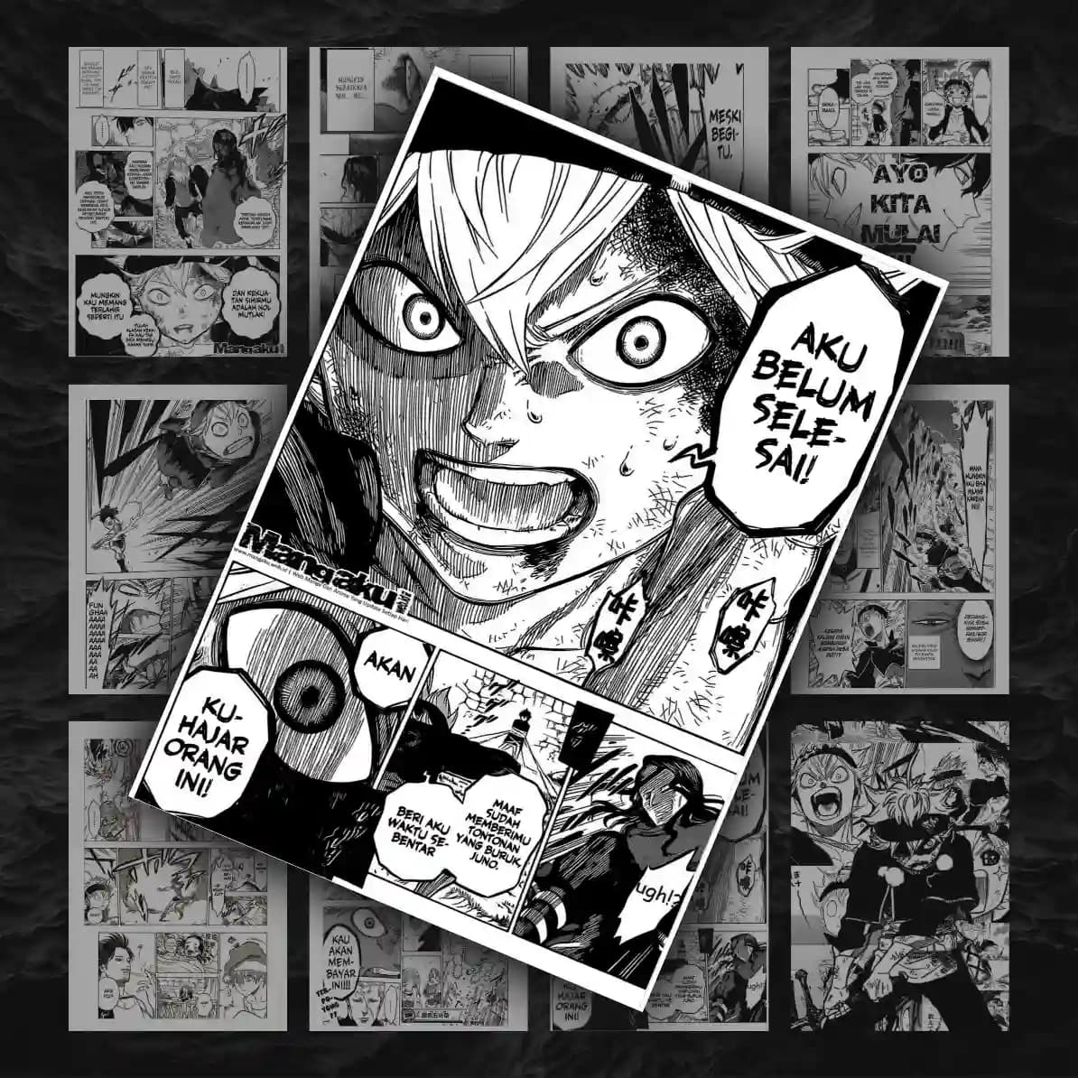 پک 12 عددی مانگا دیواری شبدر سیاه ( بلک کلاور ) | Black Clover