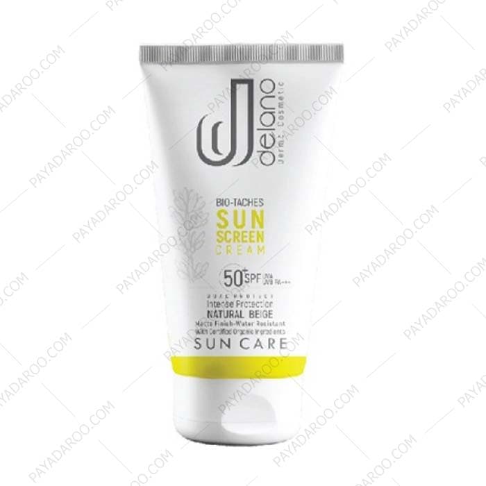 ضد آفتاب رنگی فاقد چربی دلانو SPF50 بژ روشن مخصوص پوست چرب