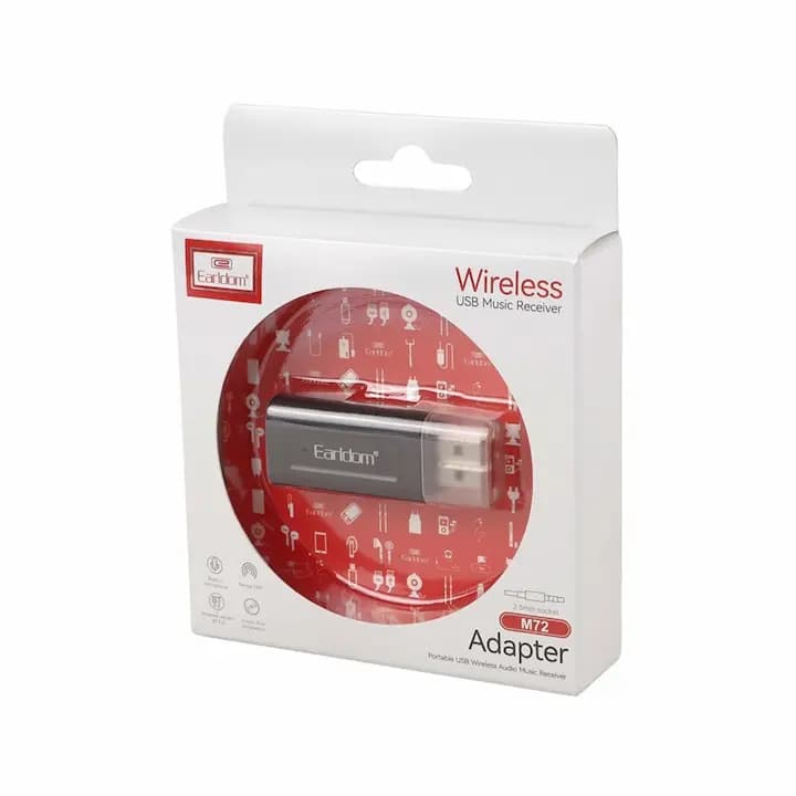 دانگل بلوتوثی ارلدام مدل ET-M72 دارای جک 3.5 میلیمتری صدا (AUX)