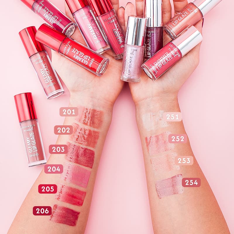 لیپ گلاس گلدن رز مدل Gleamy Lip Glaze کد 206 — تصویر ۲
