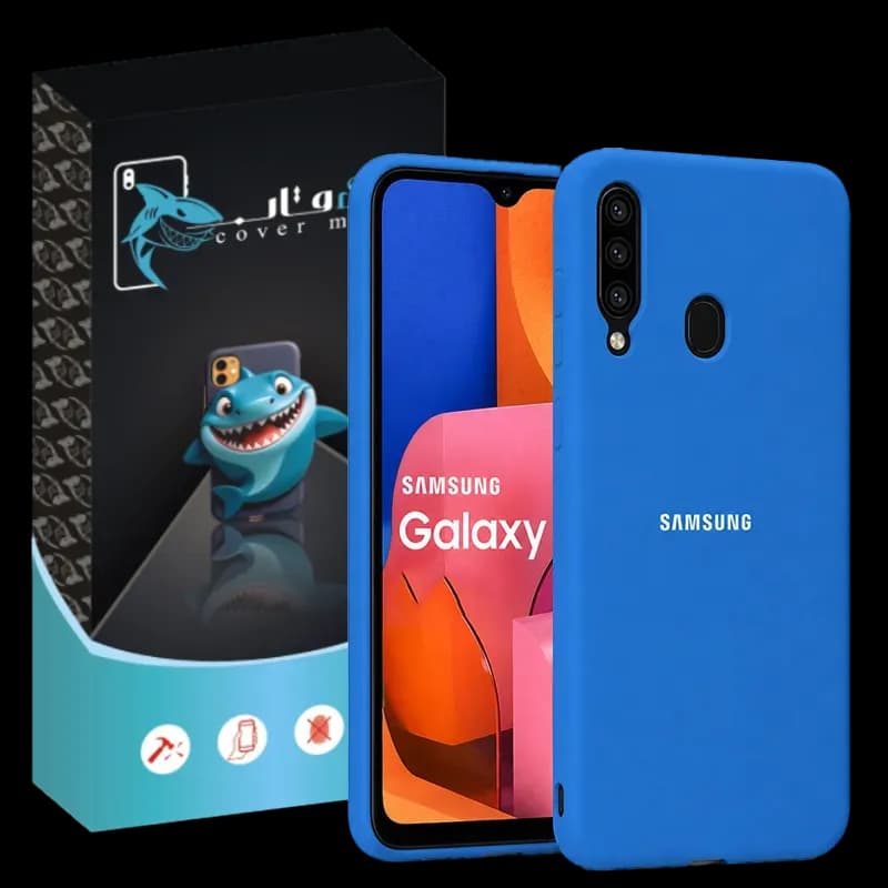 کاور شارک قاب مدل سیلیکونی پاک کنی مناسب برای گوشی موبایل سامسونگ Galaxy A20s