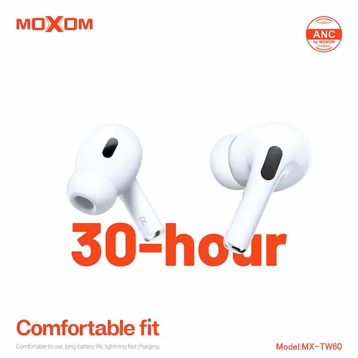 هندزفری بلوتوثی ماکسوم مدل MX-TW60 با صدای استریو شفاف و قابلیت حذف نویز ANC
