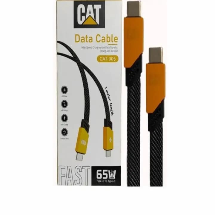 کابل شارژ CAT مدل 005 – Type-C به Type-C، فست شارژ با دوام بالا