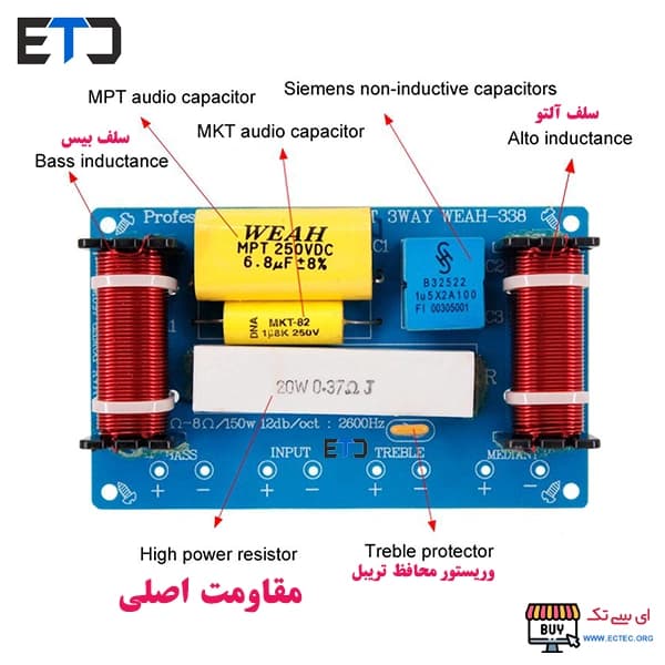 کراس اور 3way سه خروجی توان 120 واتی WEAH-338 — تصویر ۲